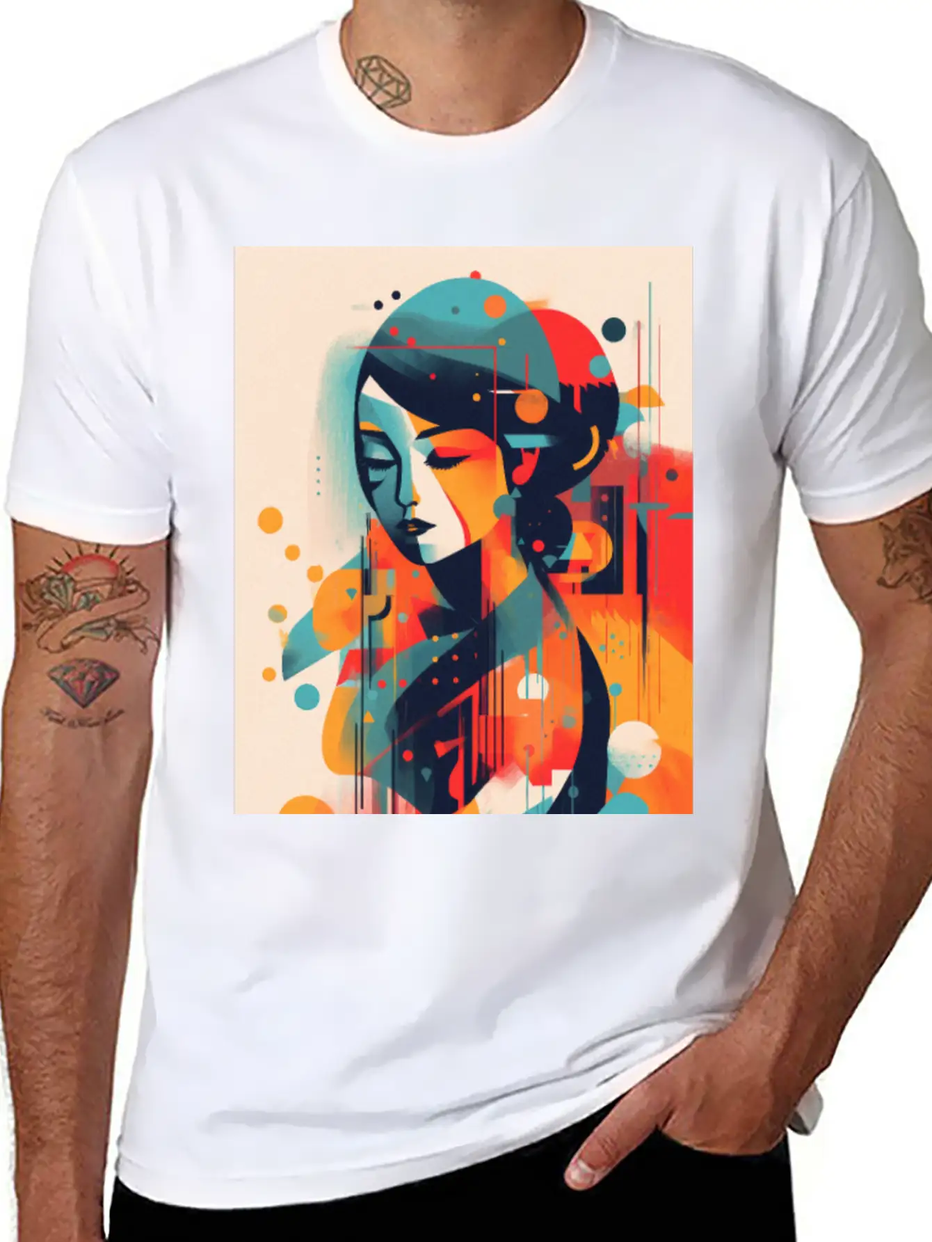 Abstract Face Art - Embracing Imperfection Unisex Casual T-Shirt – Clean Design For Daily Comfort