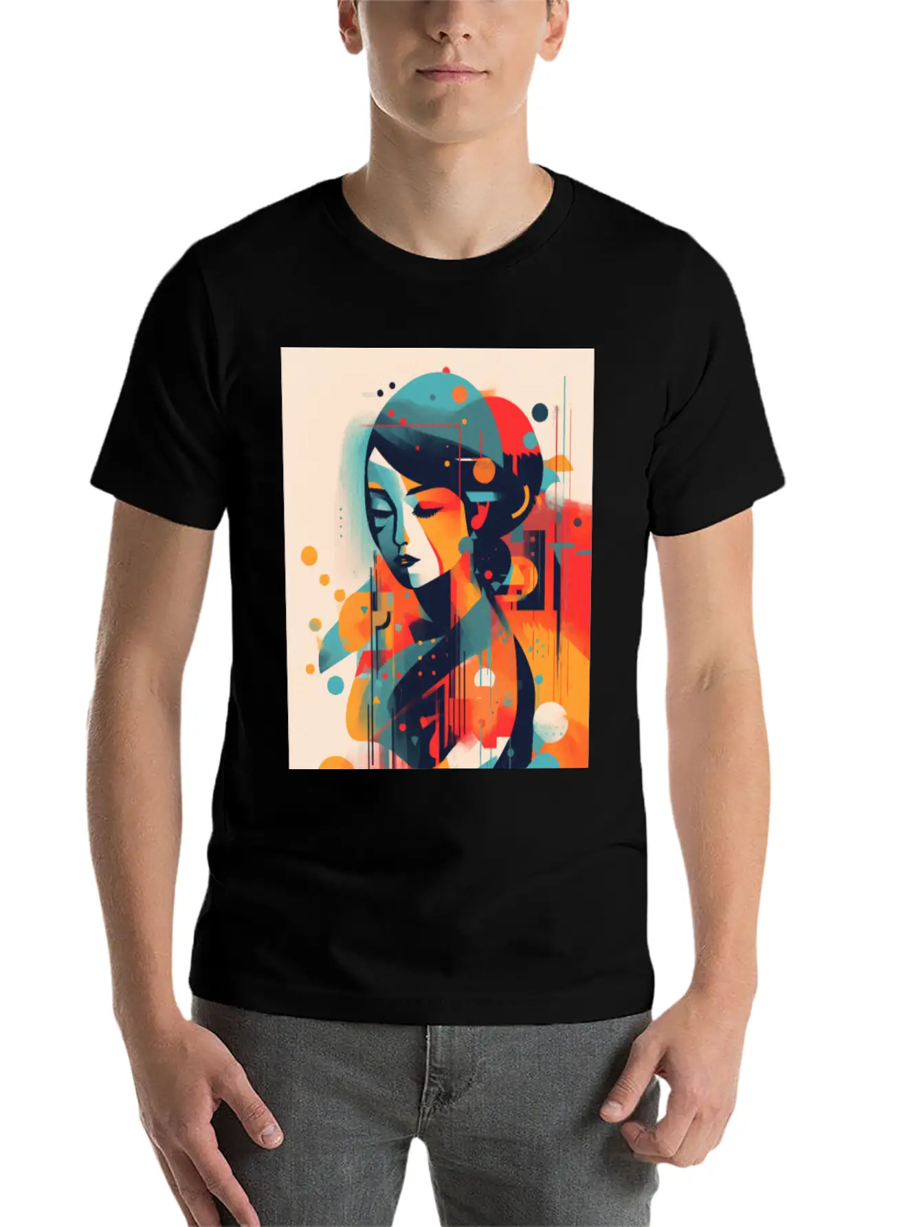 Abstract Face Art - Embracing Imperfection Unisex Casual T-Shirt – Clean Design For Daily Comfort