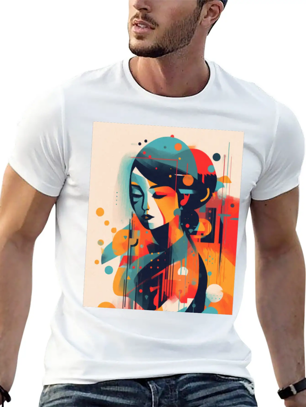 Abstract Face Art - Embracing Imperfection Unisex Casual T-Shirt – Clean Design For Daily Comfort