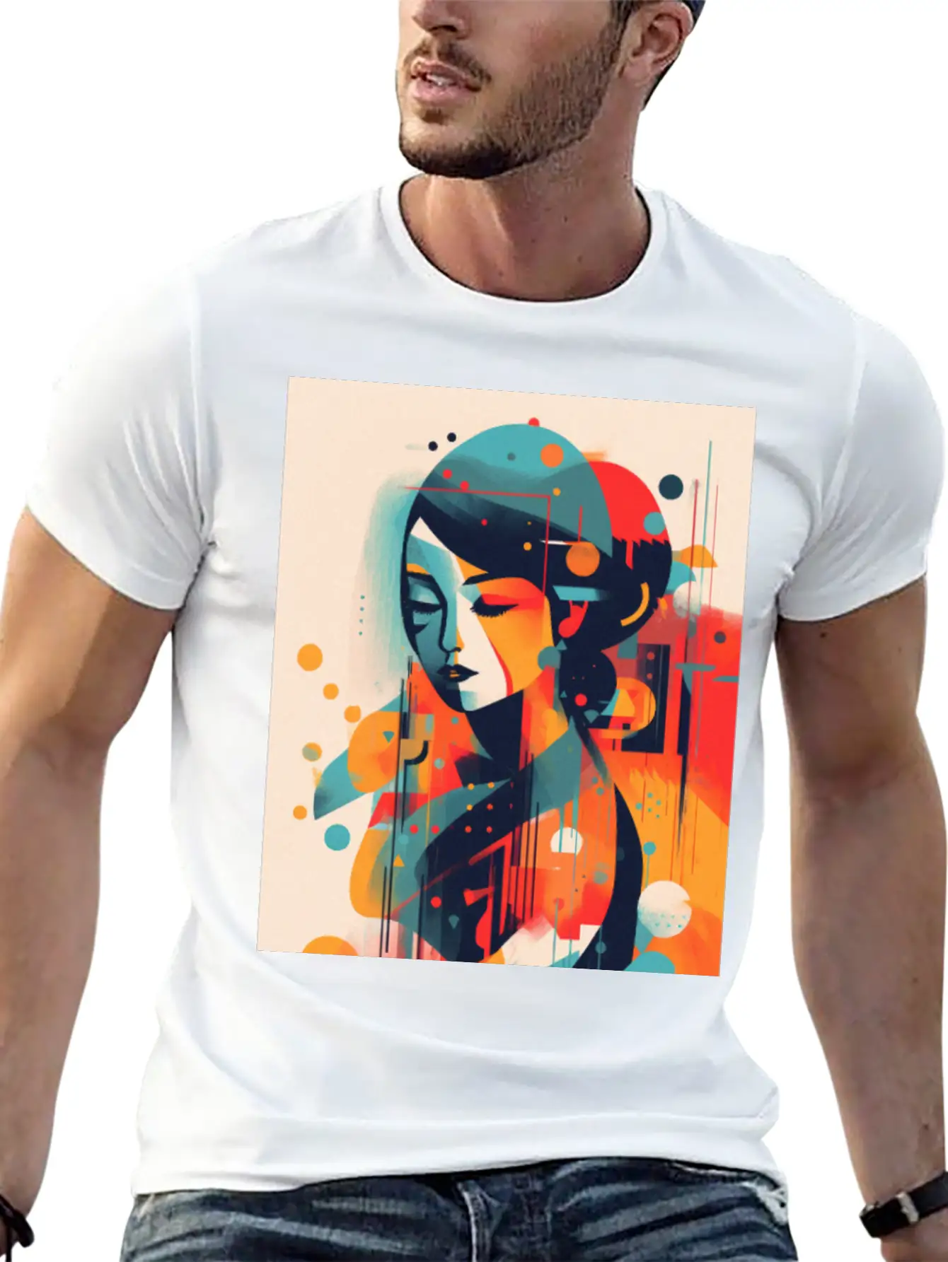 Abstract Face Art - Embracing Imperfection Unisex Casual T-Shirt – Clean Design For Daily Comfort