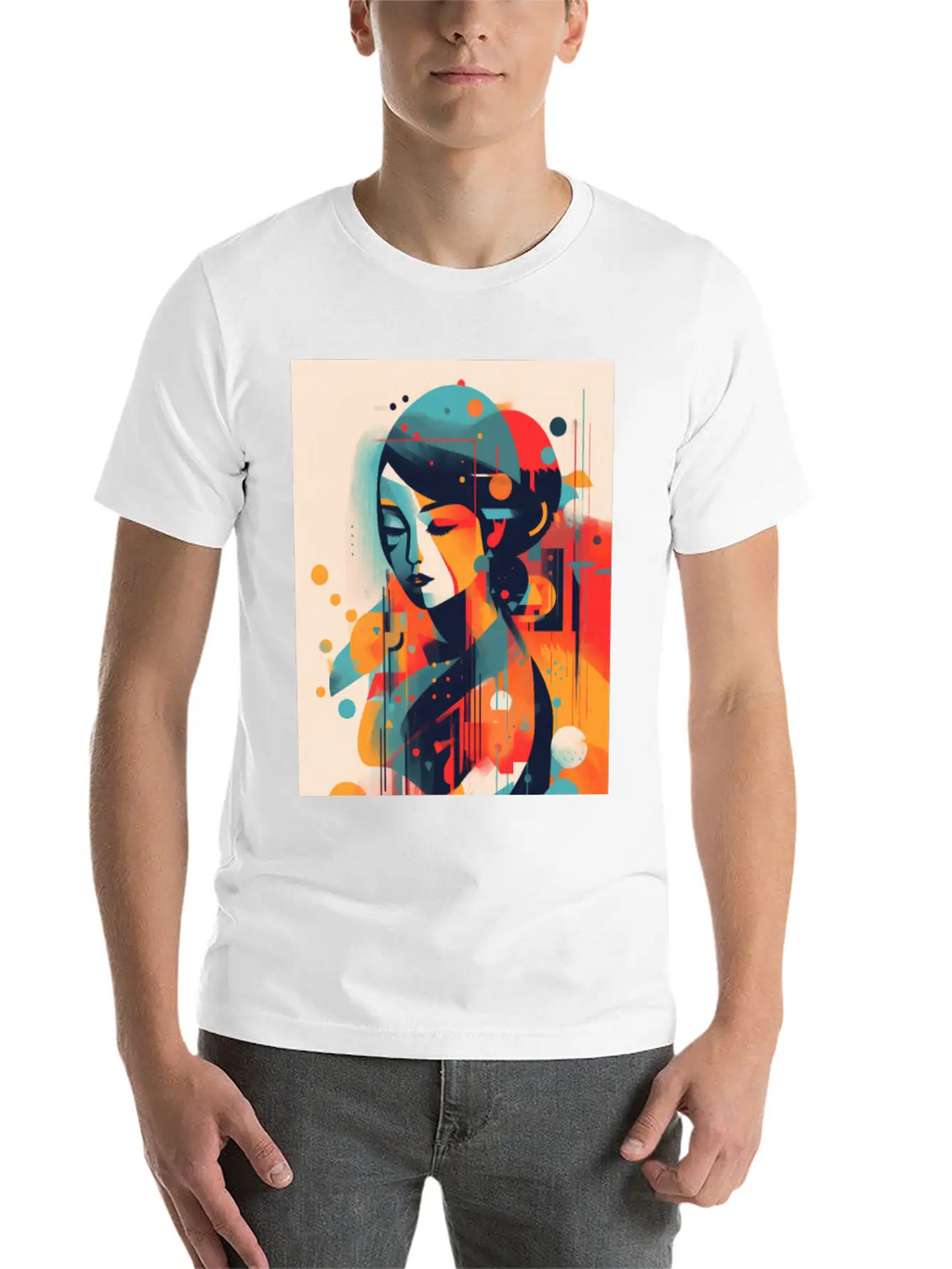 Abstract Face Art - Embracing Imperfection Unisex Casual T-Shirt – Clean Design For Daily Comfort