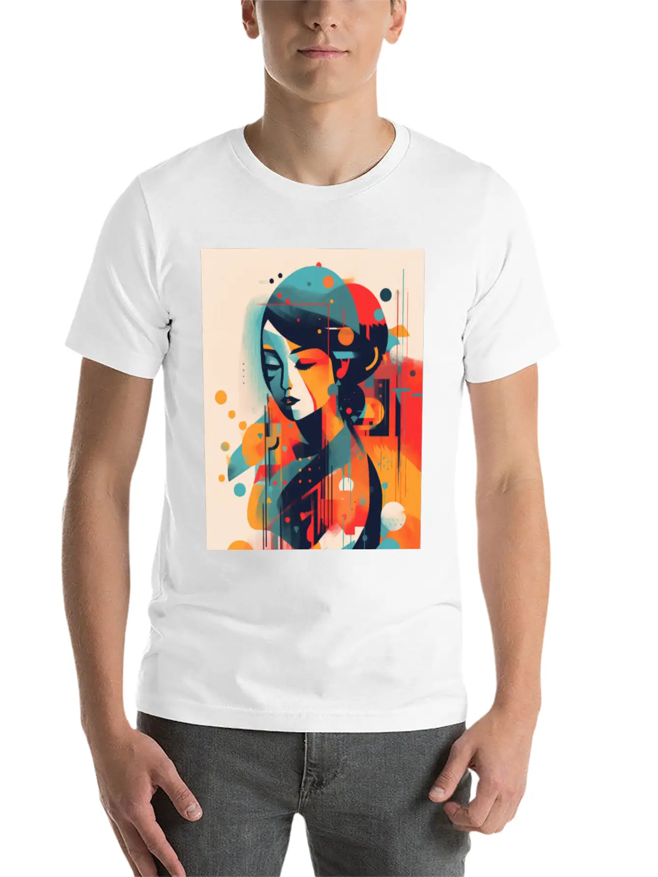Abstract Face Art - Embracing Imperfection Unisex Casual T-Shirt – Clean Design For Daily Comfort