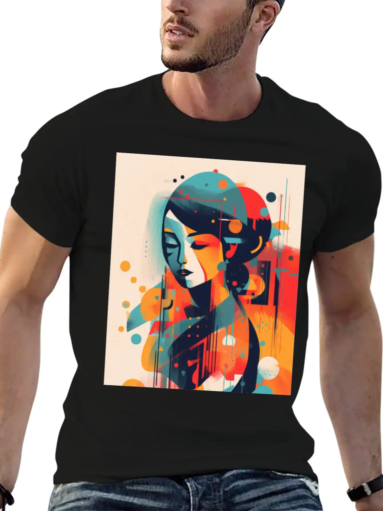 Abstract Face Art - Embracing Imperfection Unisex Casual T-Shirt – Clean Design For Daily Comfort