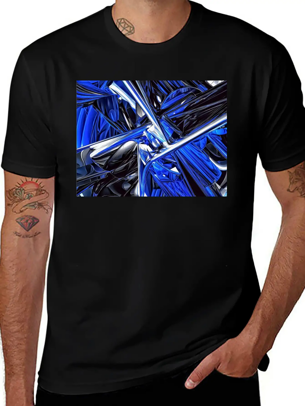 Abstract Futuristic Chaos Stylish Everyday T-Shirt – Unisex Basic Cotton Tee