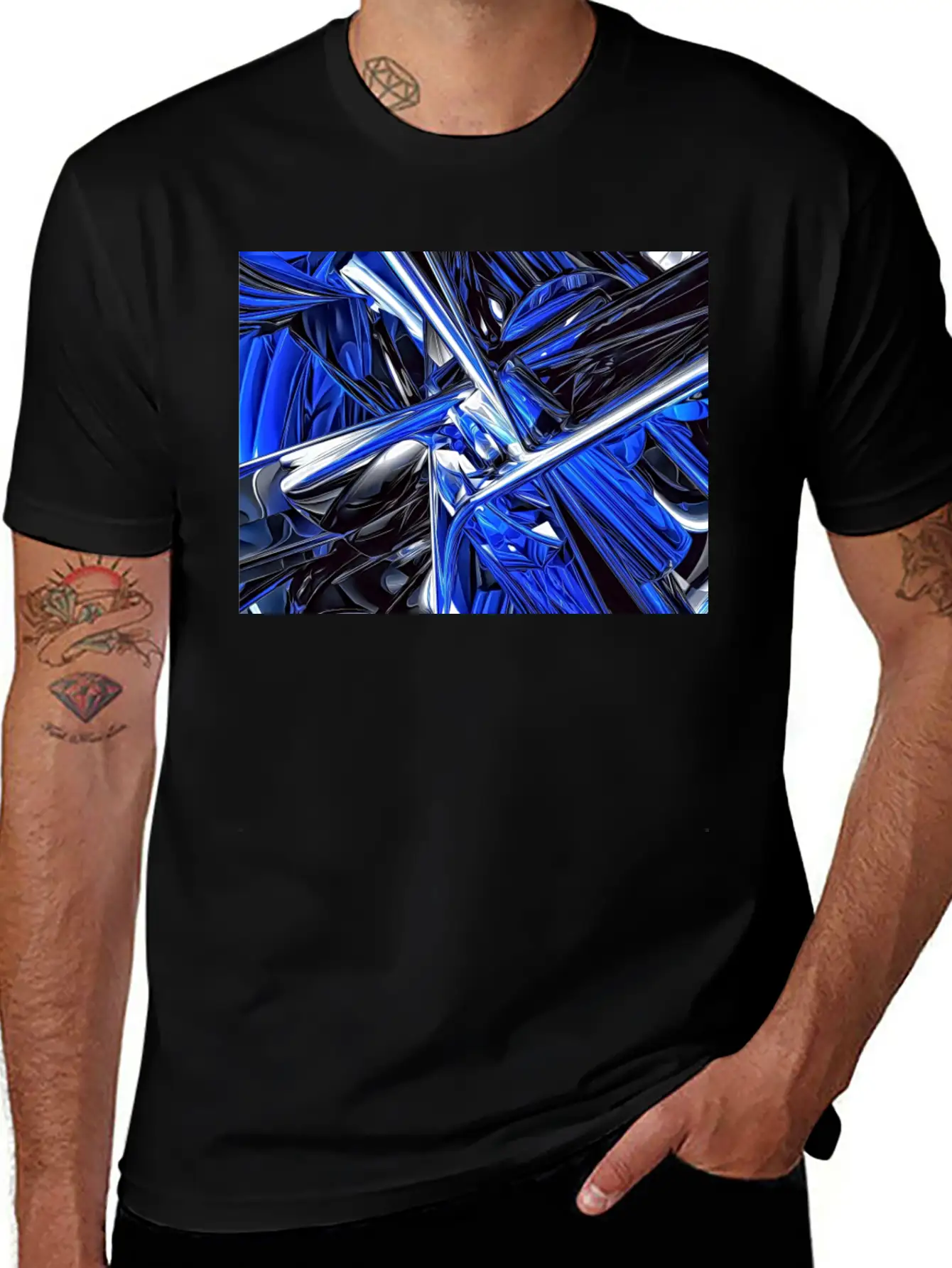 Abstract Futuristic Chaos Stylish Everyday T-Shirt – Unisex Basic Cotton Tee