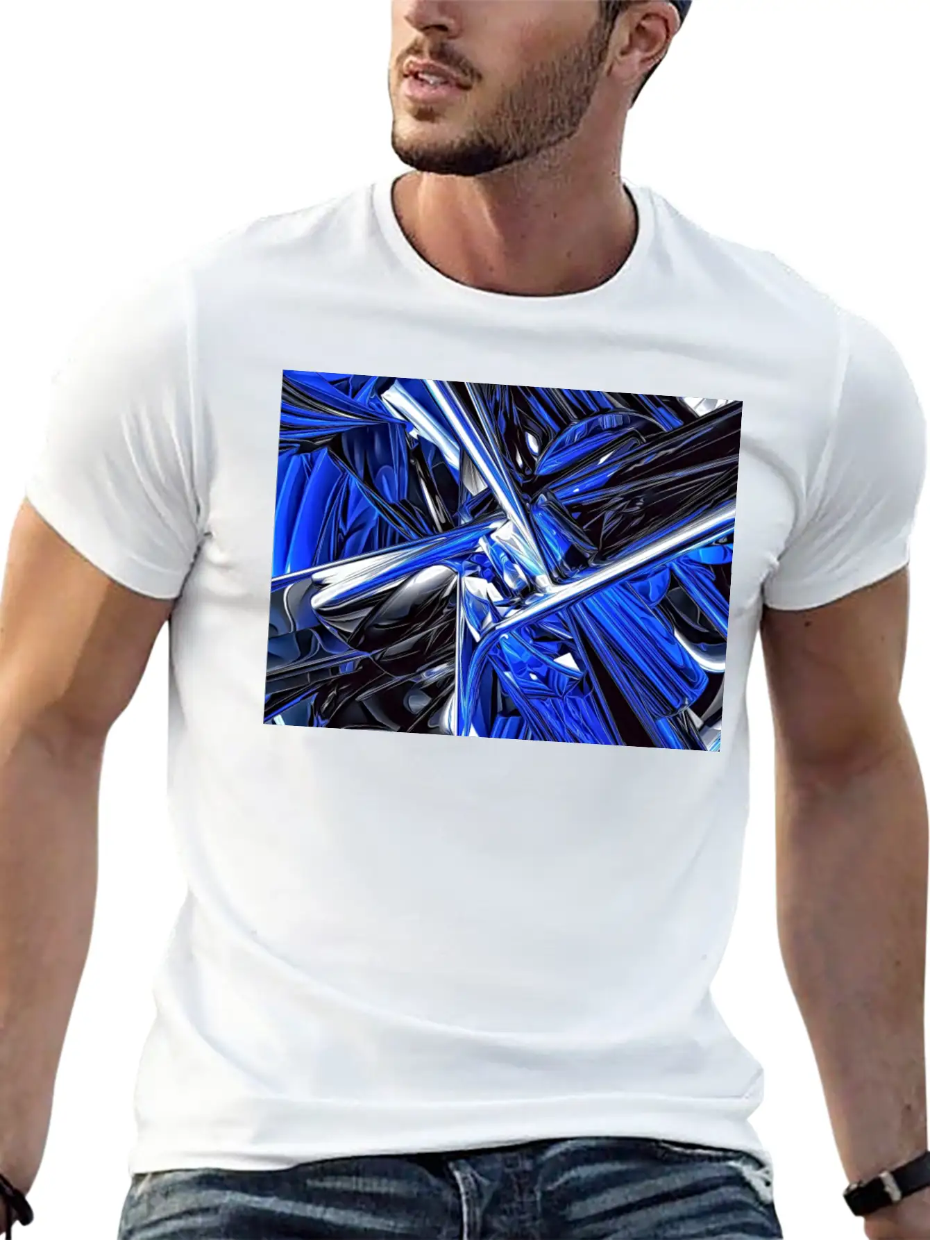 Abstract Futuristic Chaos Stylish Everyday T-Shirt – Unisex Basic Cotton Tee