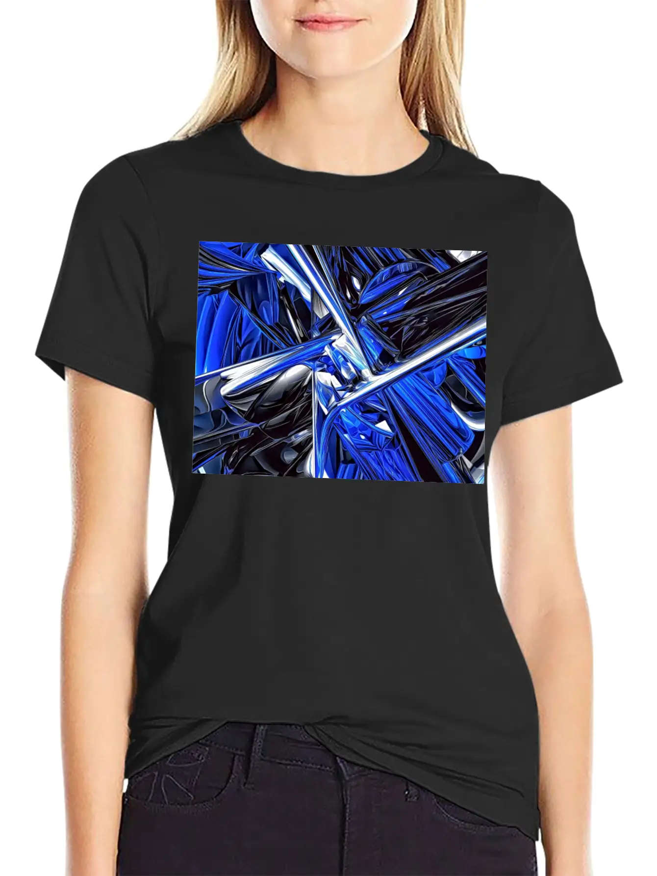 Abstract Futuristic Chaos Stylish Everyday T-Shirt – Unisex Basic Cotton Tee