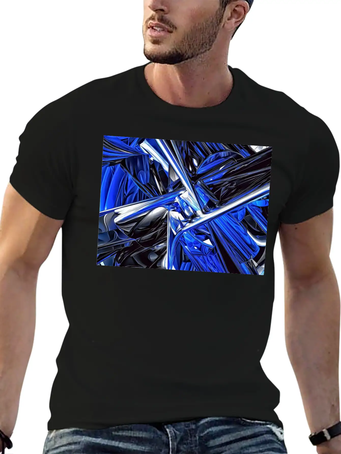 Abstract Futuristic Chaos Stylish Everyday T-Shirt – Unisex Basic Cotton Tee