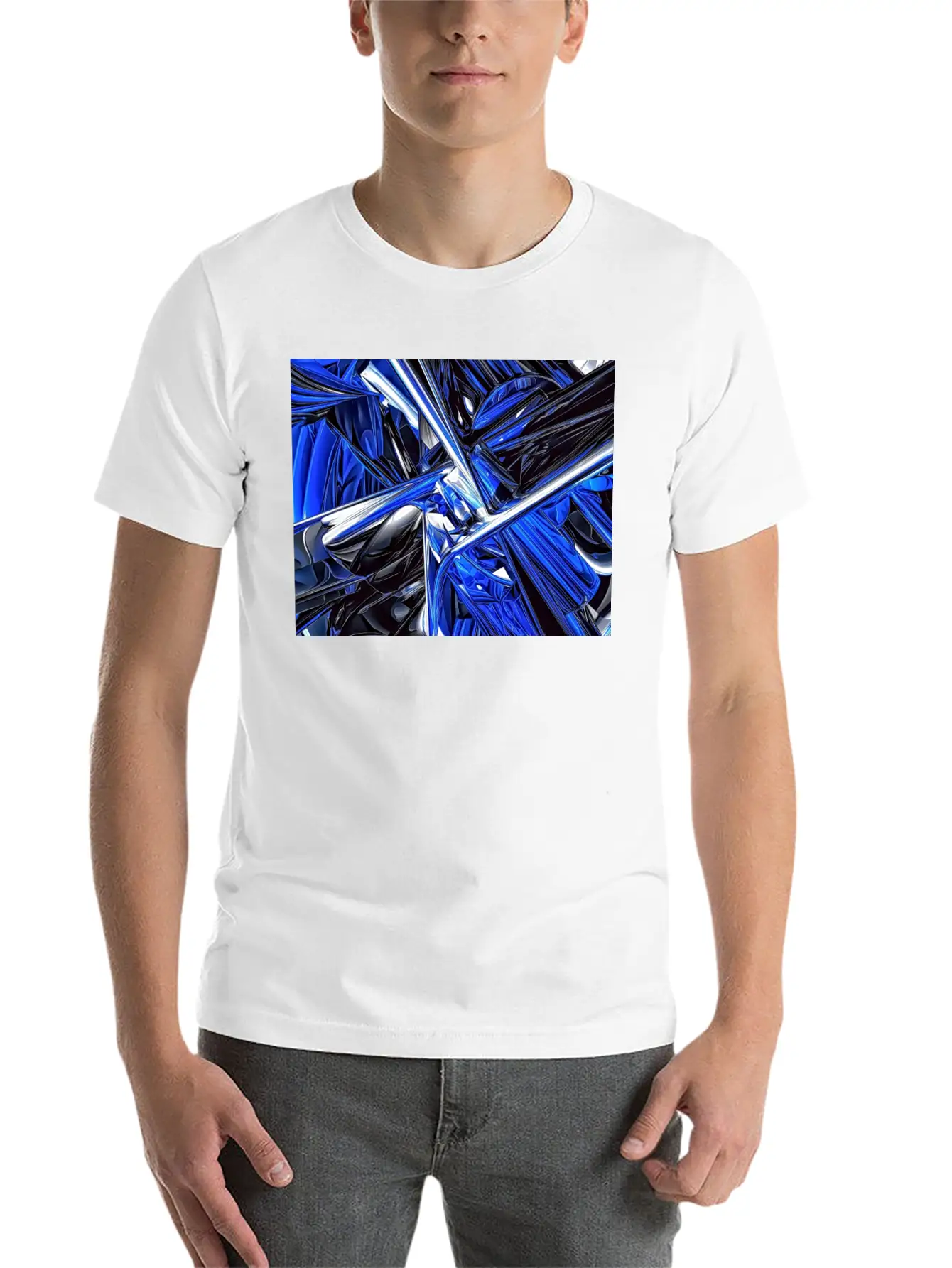 Abstract Futuristic Chaos Stylish Everyday T-Shirt – Unisex Basic Cotton Tee