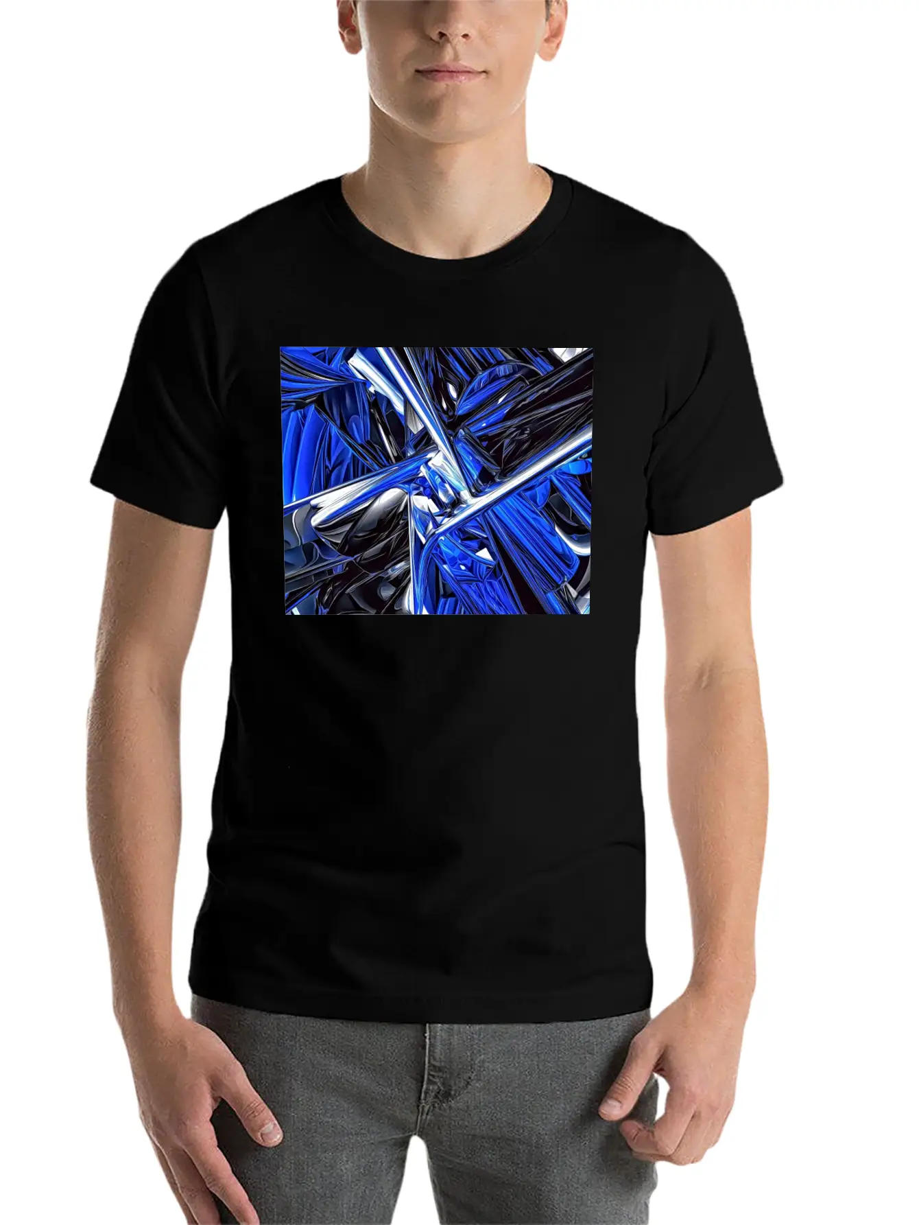 Abstract Futuristic Chaos Stylish Everyday T-Shirt – Unisex Basic Cotton Tee