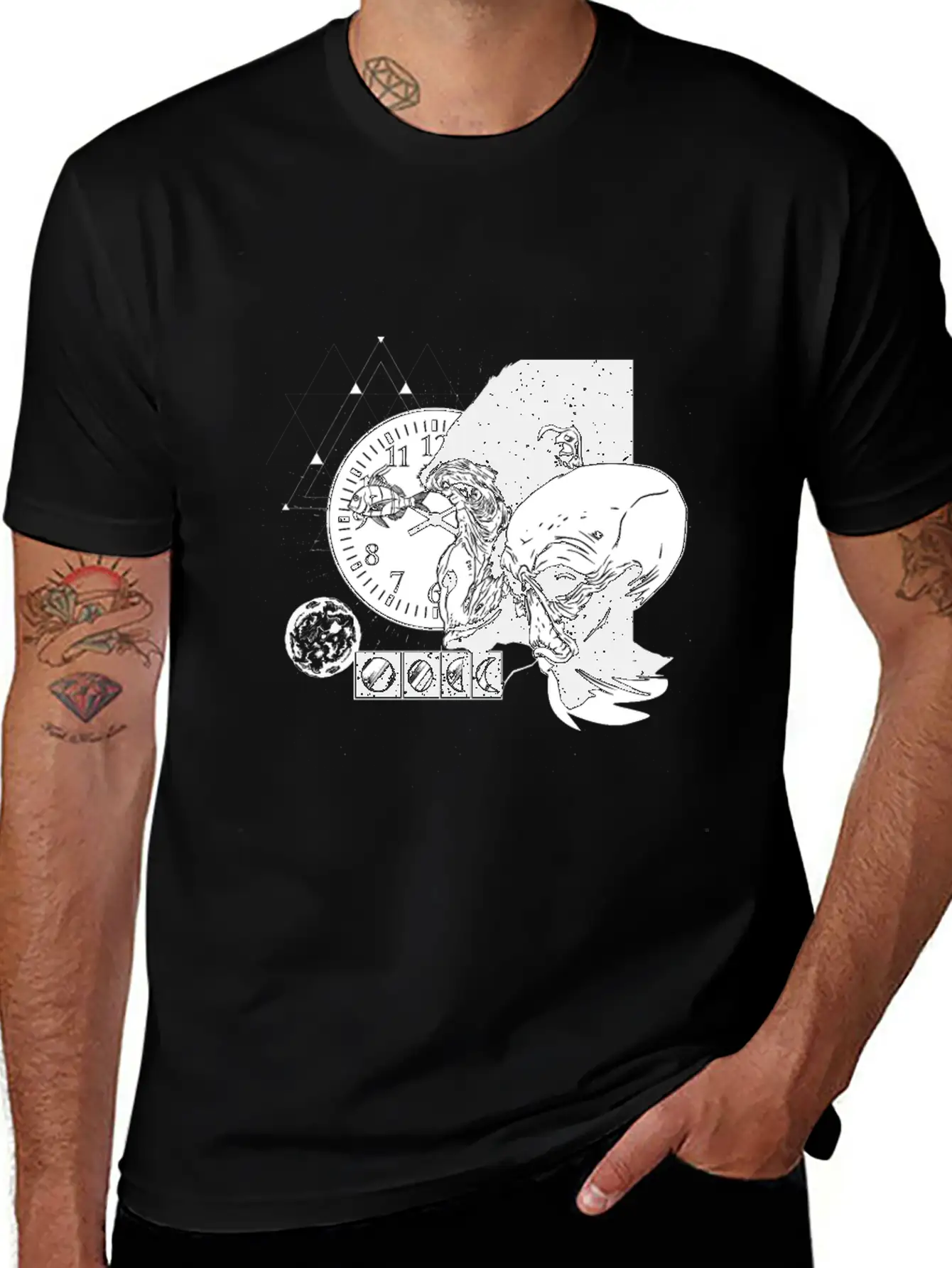 Abstract Monkey Space Time Design Unisex Casual T-Shirt – Clean Design For Daily Comfort