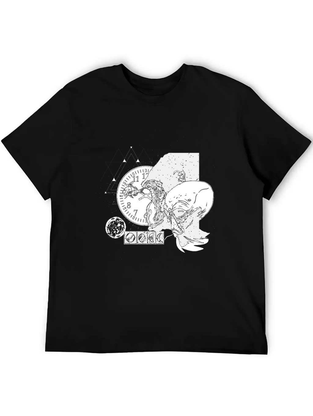 Abstract Monkey Space Time Design Unisex Casual T-Shirt – Clean Design For Daily Comfort