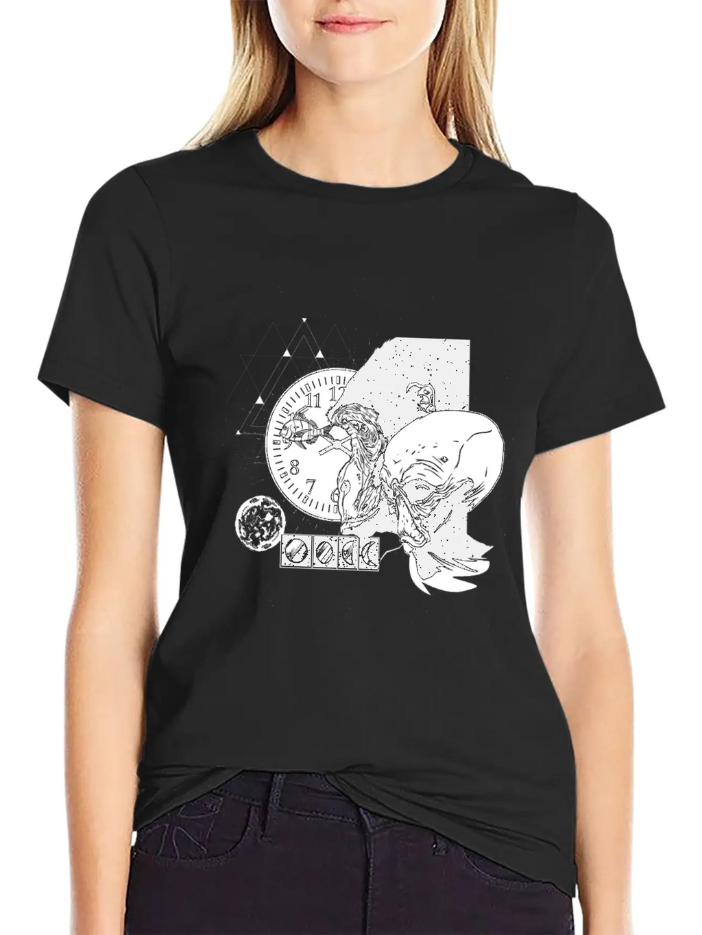Abstract Monkey Space Time Design Unisex Casual T-Shirt – Clean Design For Daily Comfort