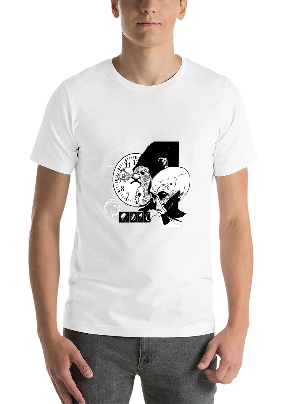 Abstract Monkey Space Time Design Unisex Casual T-Shirt – Clean Design For Daily Comfort