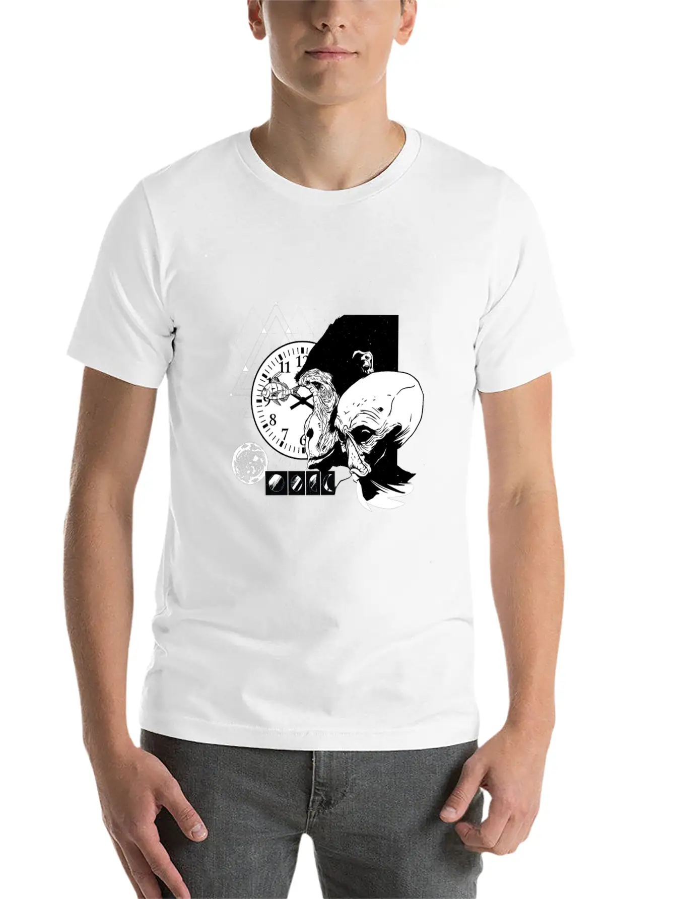 Abstract Monkey Space Time Design Unisex Casual T-Shirt – Clean Design For Daily Comfort