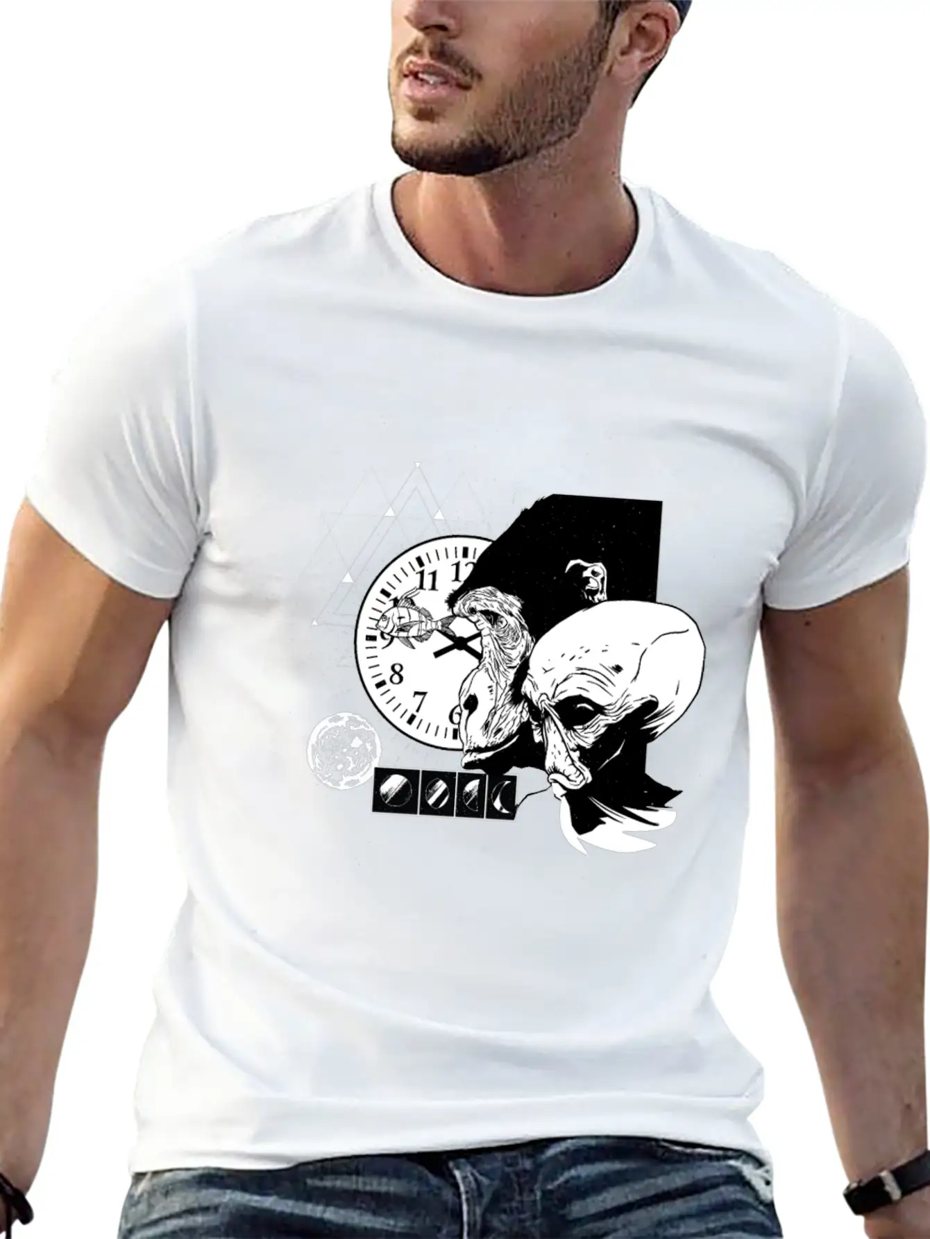 Abstract Monkey Space Time Design Unisex Casual T-Shirt – Clean Design For Daily Comfort