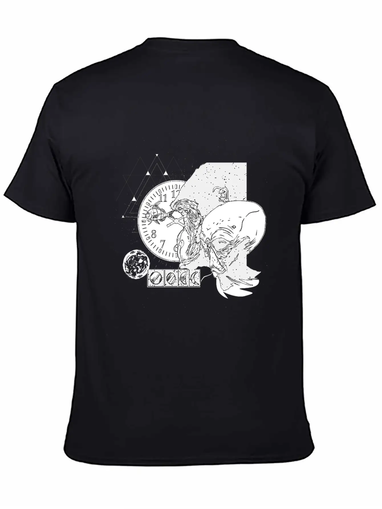 Abstract Monkey Space Time Design Unisex Casual T-Shirt – Clean Design For Daily Comfort