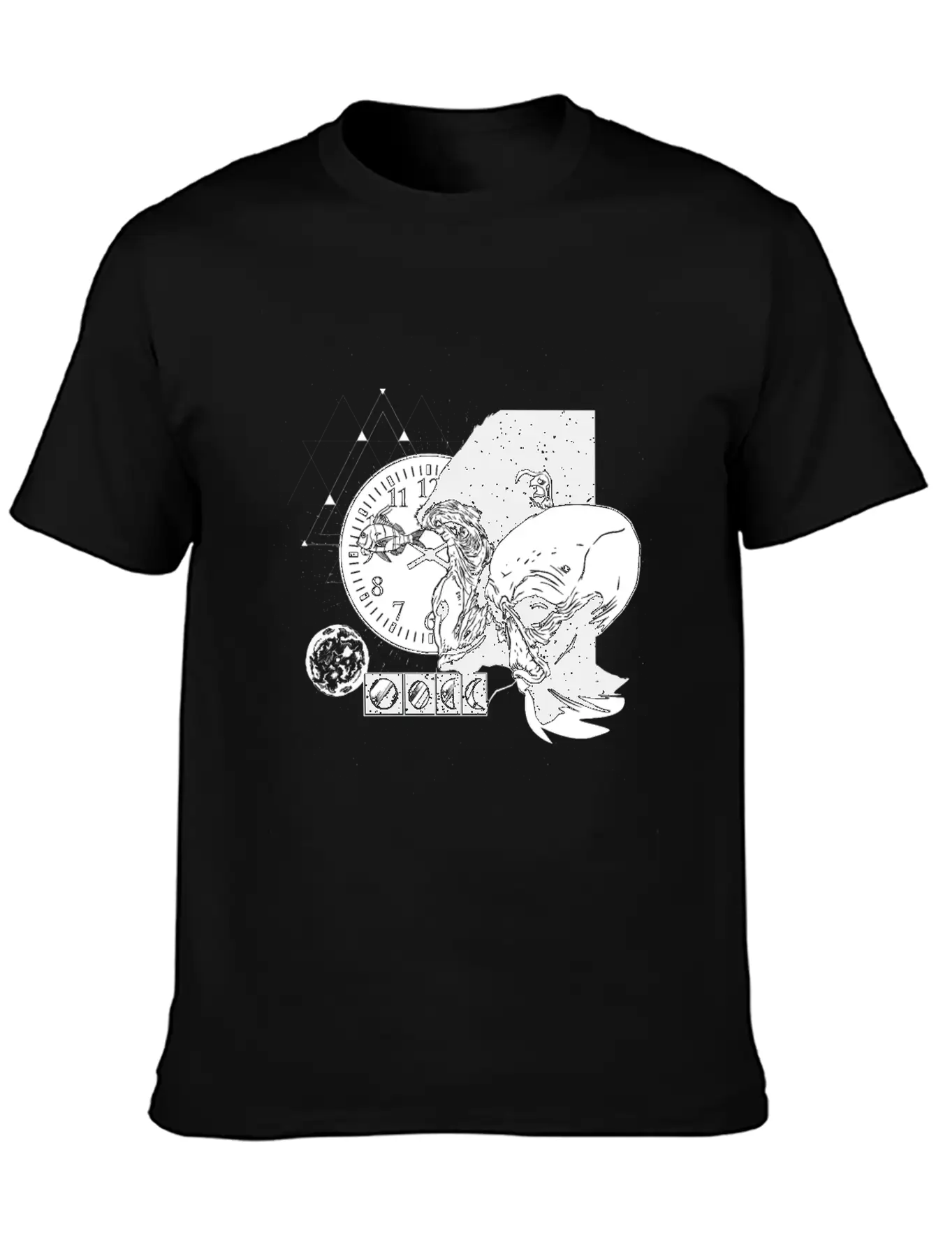 Abstract Monkey Space Time Design Unisex Casual T-Shirt – Clean Design For Daily Comfort