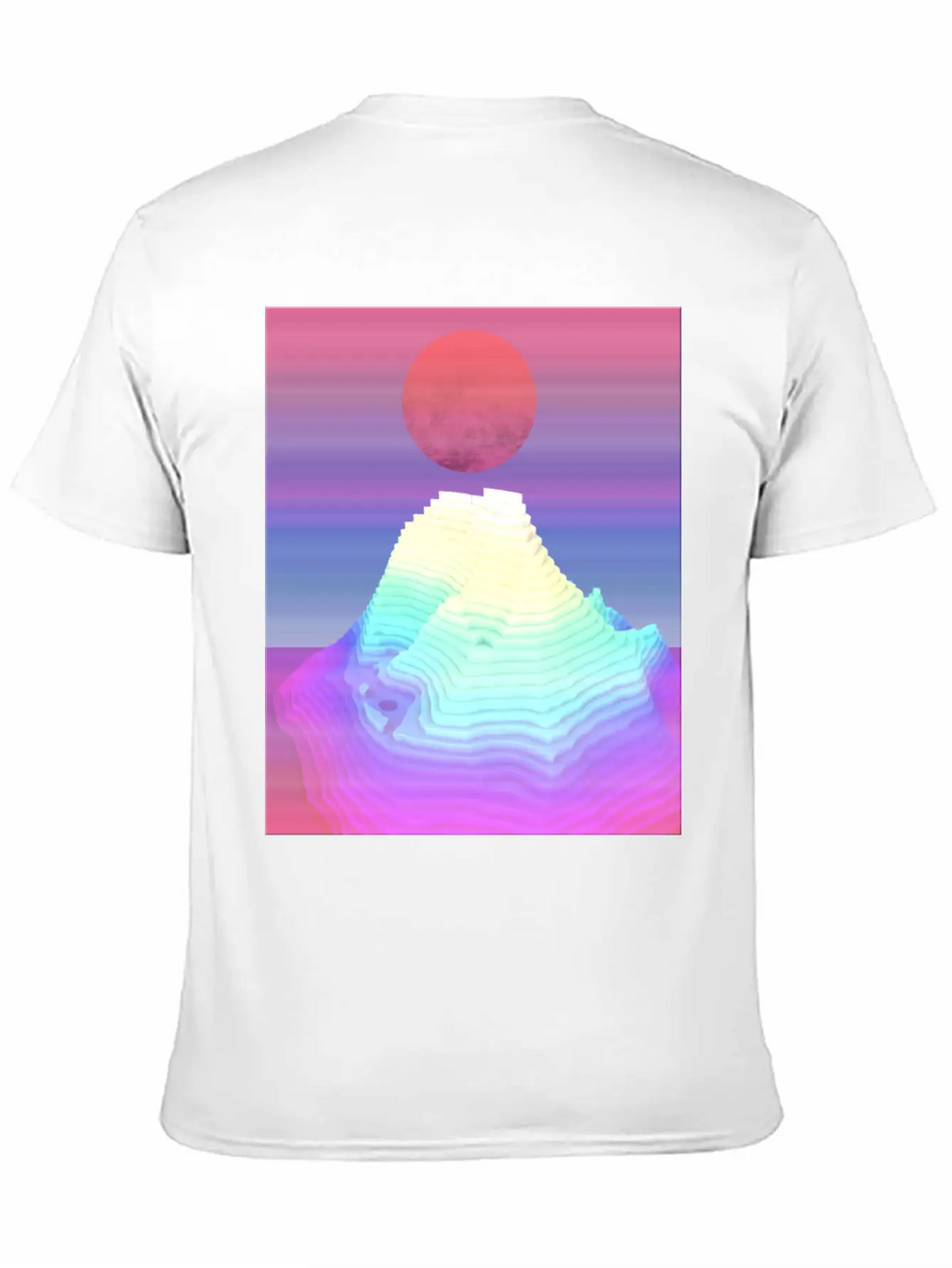 Abstract Mountain View At Dawn Unisex Short Sleeve Soft Cotton T-Shirt – Casual Everyday Wear