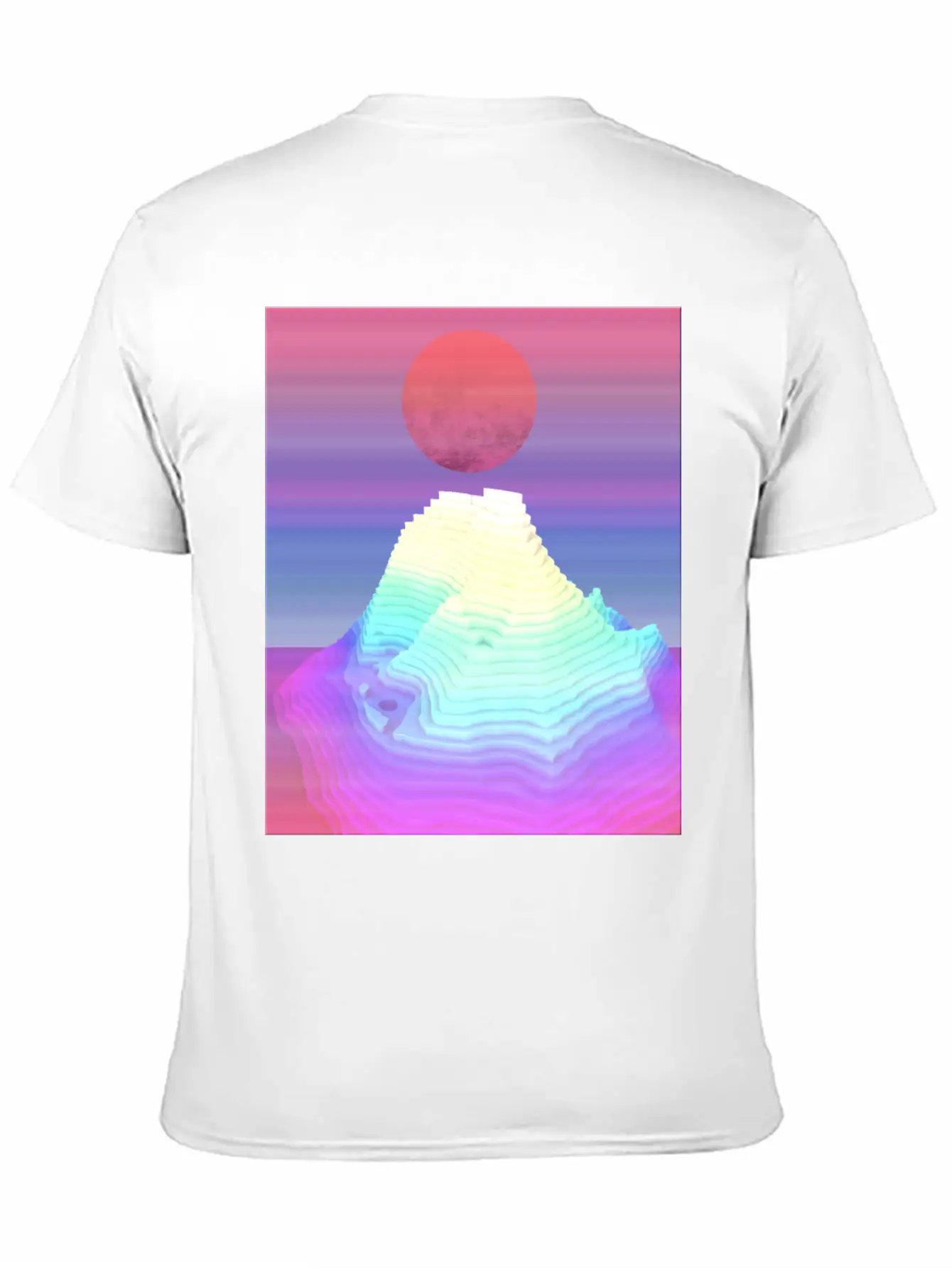 Abstract Mountain View At Dawn Unisex Short Sleeve Soft Cotton T-Shirt – Casual Everyday Wear