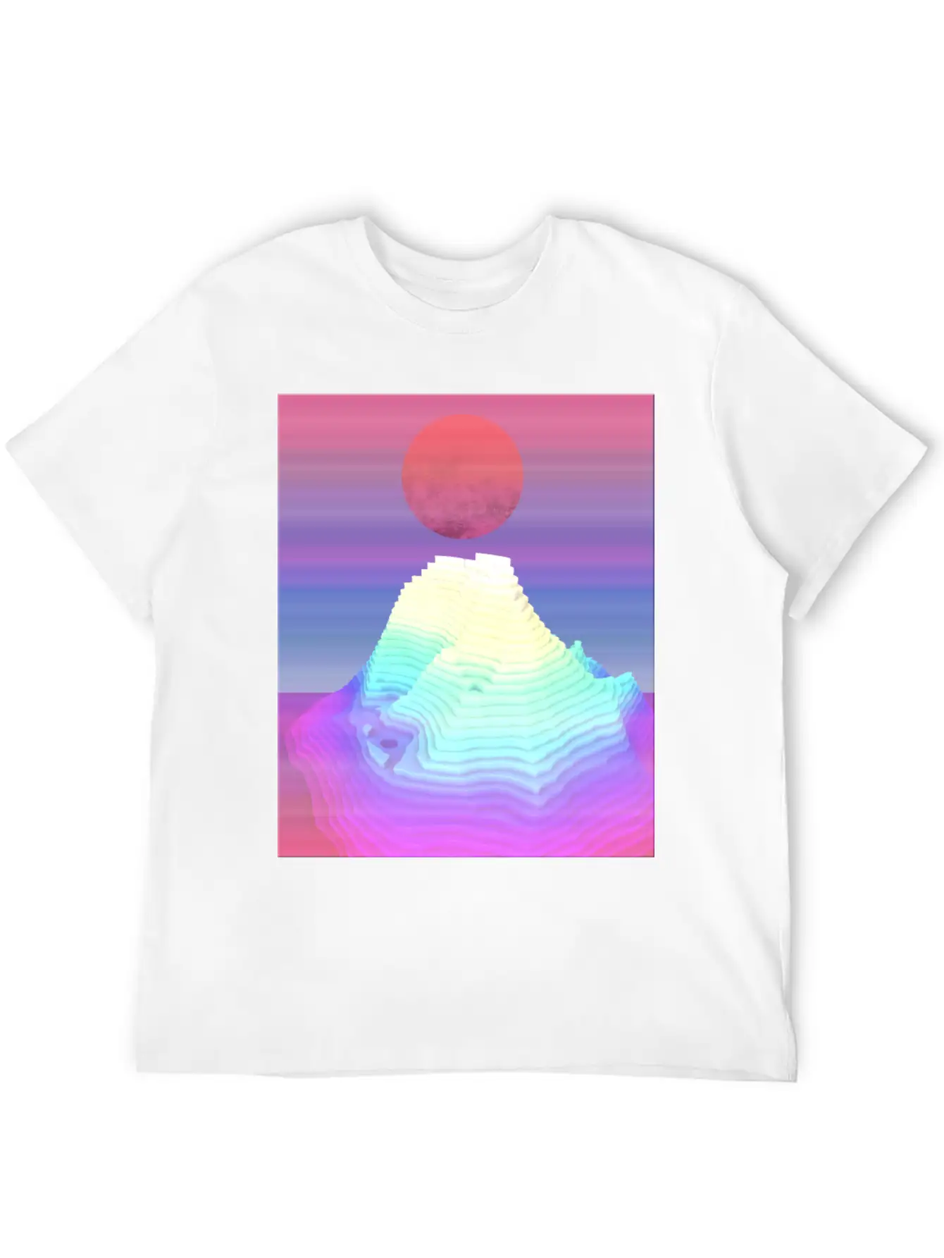 Abstract Mountain View At Dawn Unisex Short Sleeve Soft Cotton T-Shirt – Casual Everyday Wear