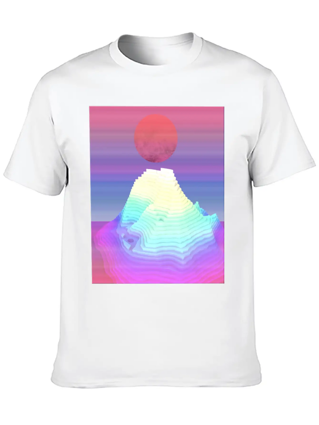 Abstract Mountain View At Dawn Unisex Short Sleeve Soft Cotton T-Shirt – Casual Everyday Wear