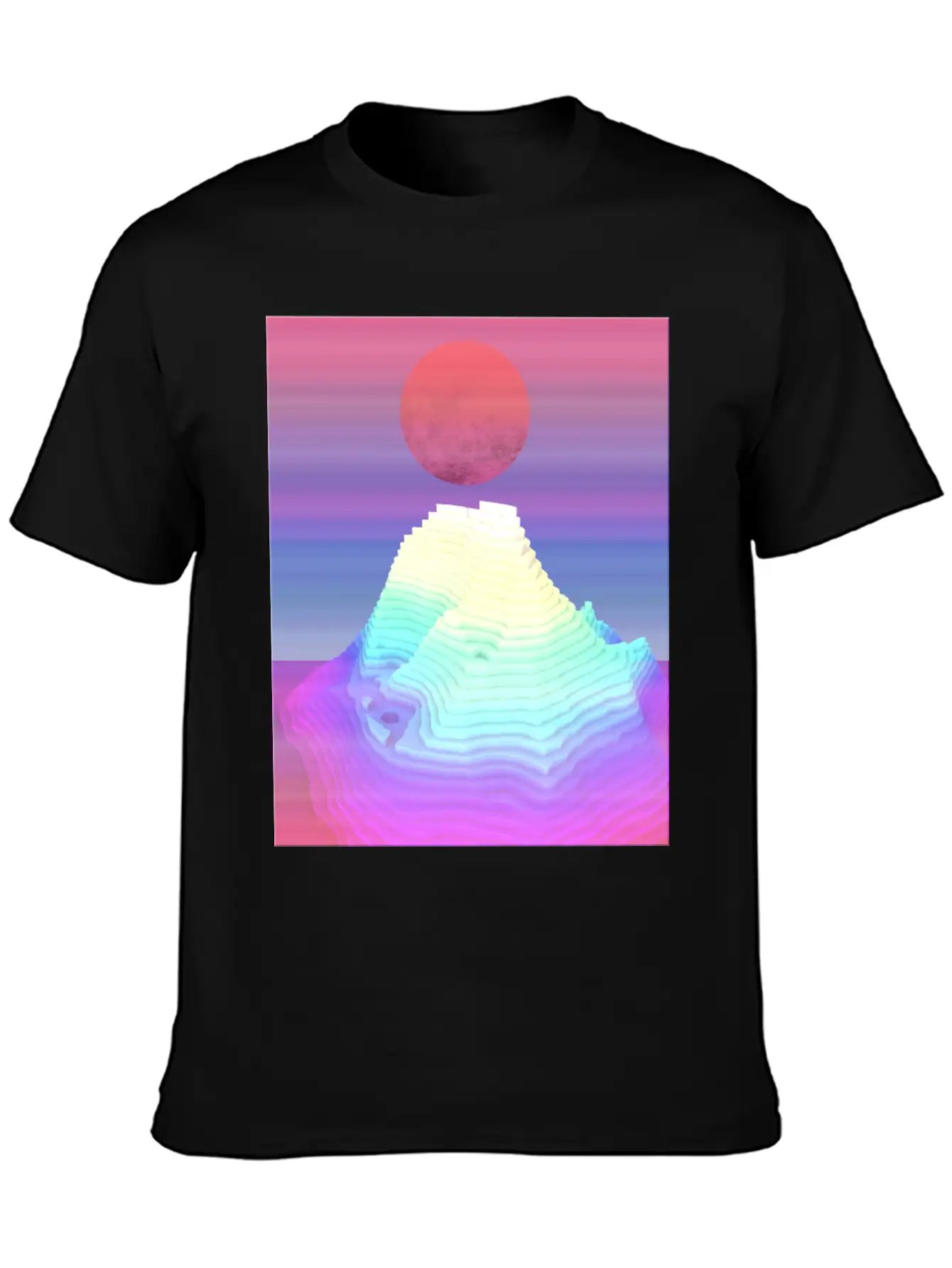 Abstract Mountain View At Dawn Unisex Short Sleeve Soft Cotton T-Shirt – Casual Everyday Wear