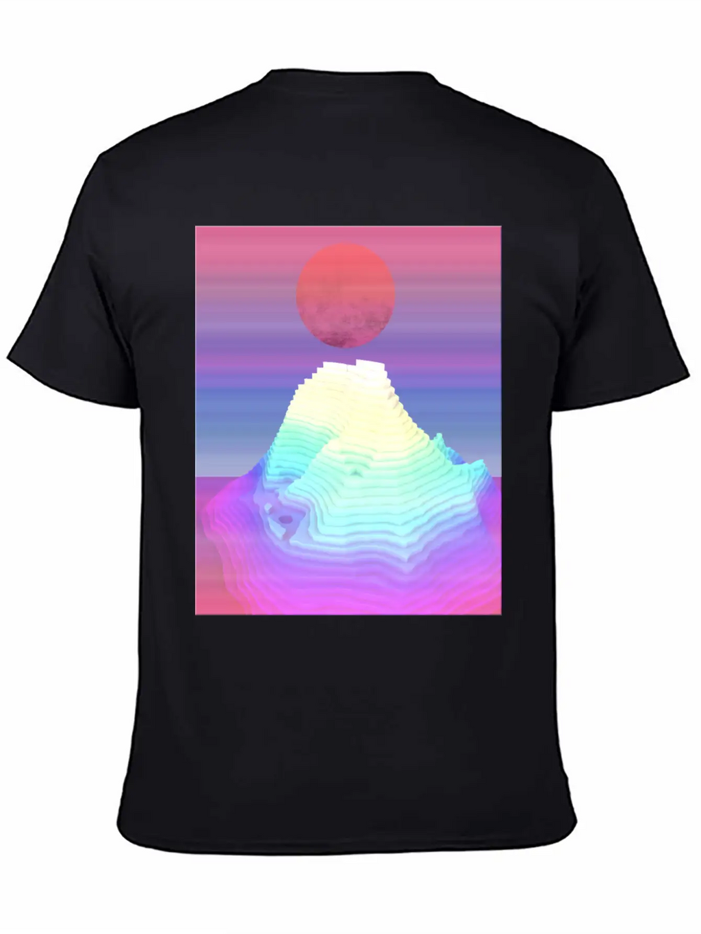 Abstract Mountain View At Dawn Unisex Short Sleeve Soft Cotton T-Shirt – Casual Everyday Wear