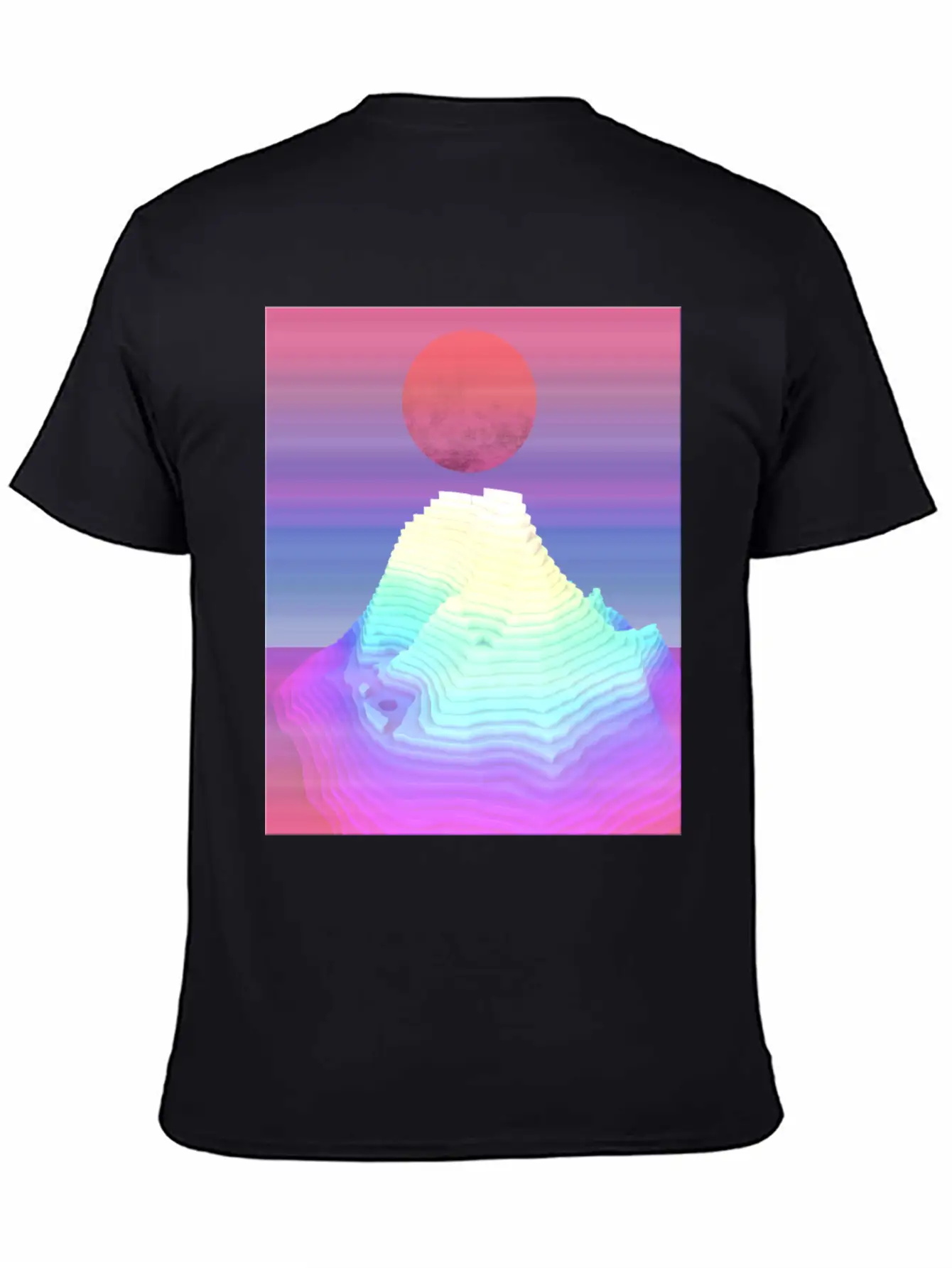 Abstract Mountain View At Dawn Unisex Short Sleeve Soft Cotton T-Shirt – Casual Everyday Wear