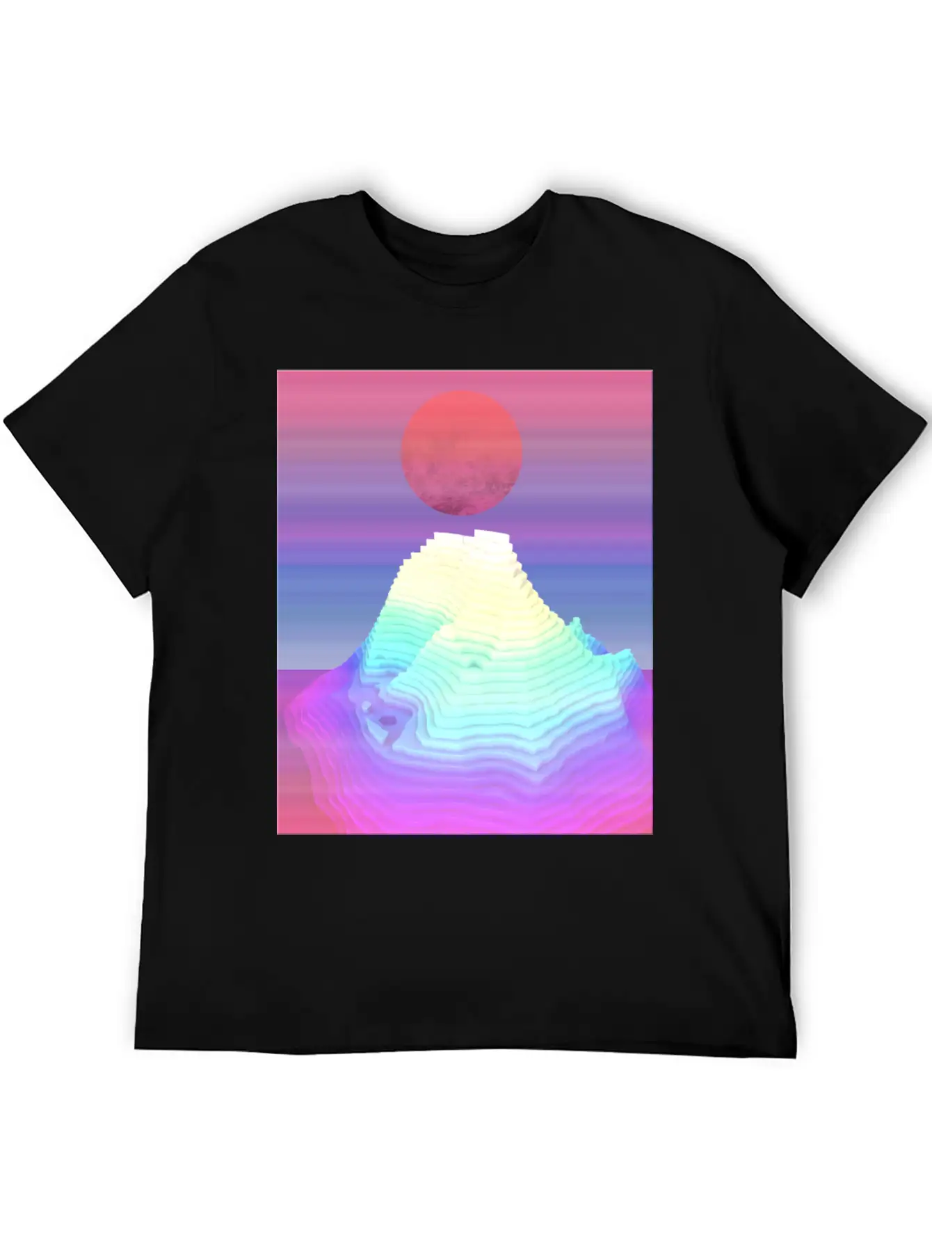 Abstract Mountain View At Dawn Unisex Short Sleeve Soft Cotton T-Shirt – Casual Everyday Wear