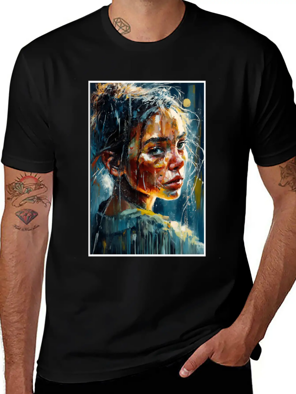 Abstract Sad Girl Unhappy People Sadness Casual Graphic T-Shirt – Simple And Comfortable Daily Wear