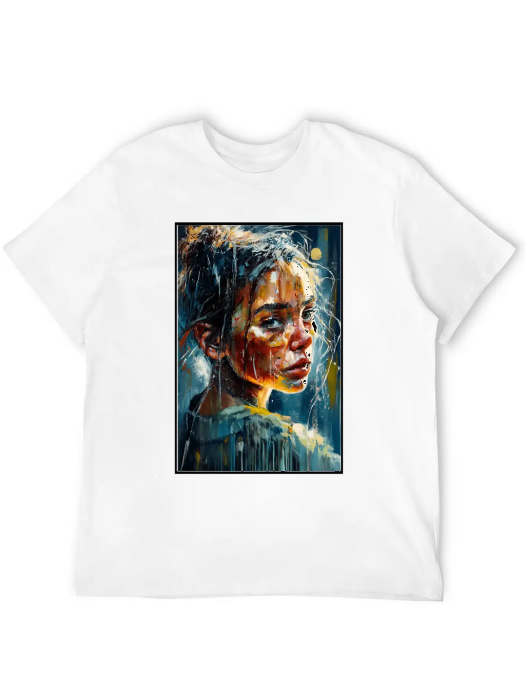 Abstract Sad Girl Unhappy People Sadness Casual Graphic T-Shirt – Simple And Comfortable Daily Wear