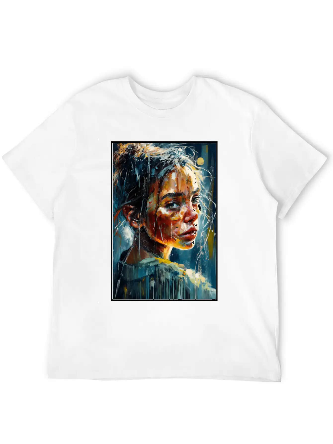 Abstract Sad Girl Unhappy People Sadness Casual Graphic T-Shirt – Simple And Comfortable Daily Wear