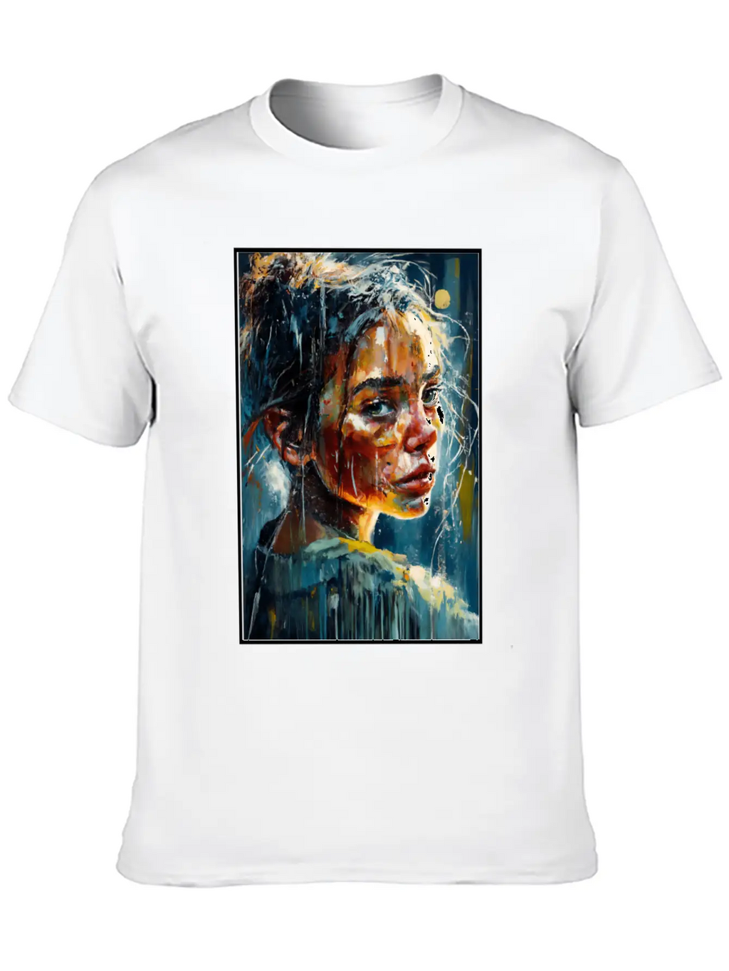 Abstract Sad Girl Unhappy People Sadness Casual Graphic T-Shirt – Simple And Comfortable Daily Wear