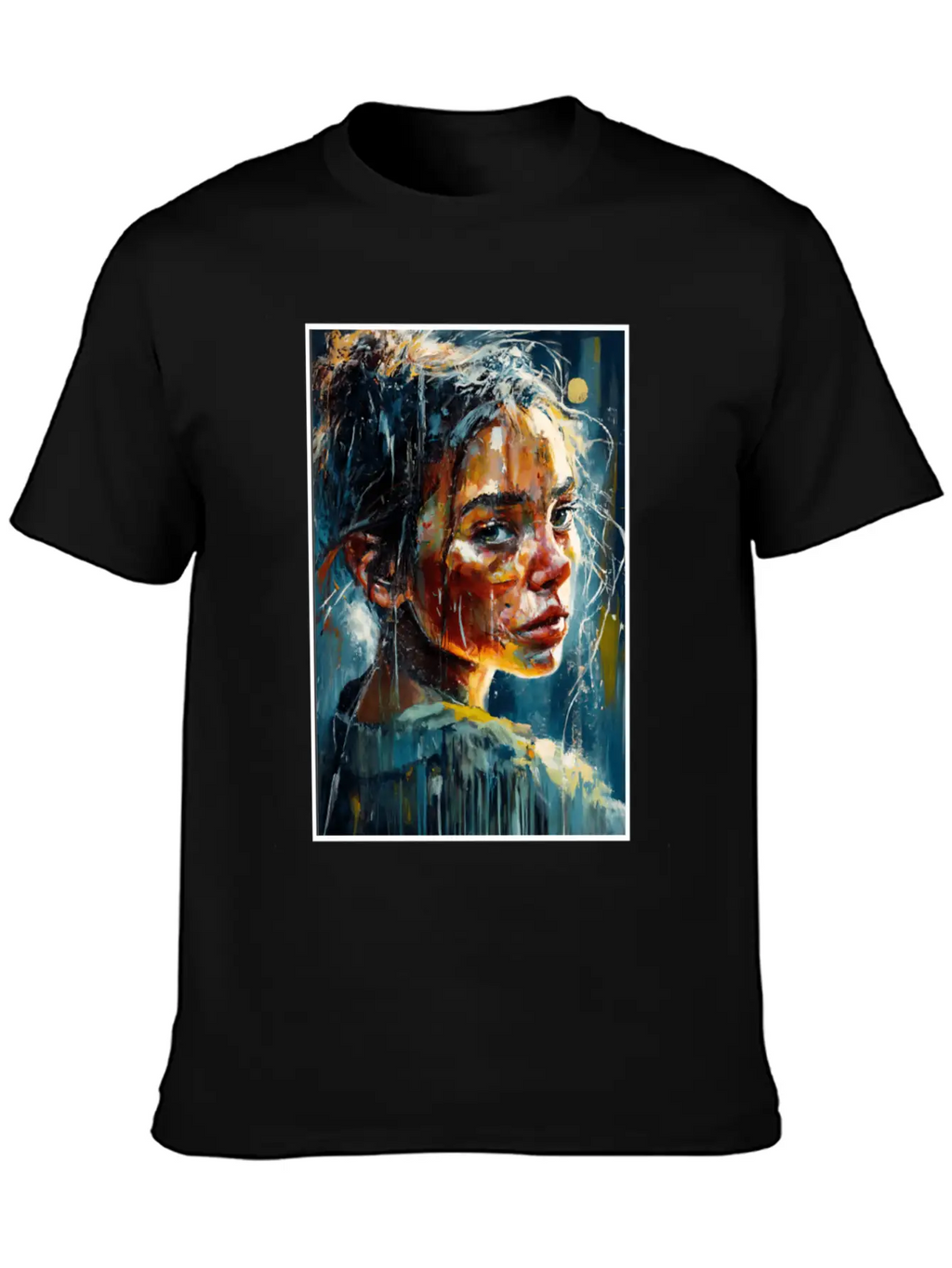 Abstract Sad Girl Unhappy People Sadness Casual Graphic T-Shirt – Simple And Comfortable Daily Wear