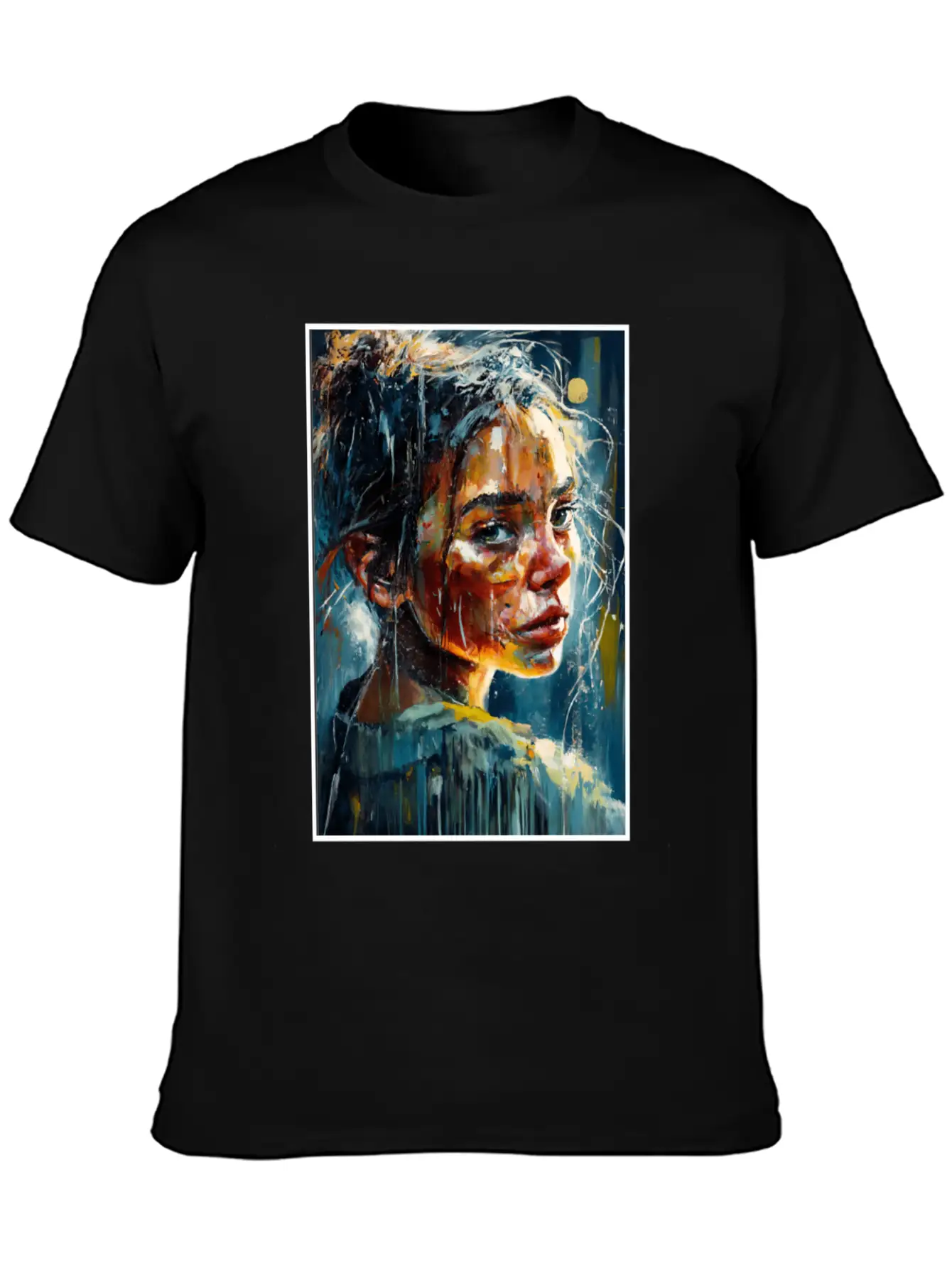 Abstract Sad Girl Unhappy People Sadness Casual Graphic T-Shirt – Simple And Comfortable Daily Wear