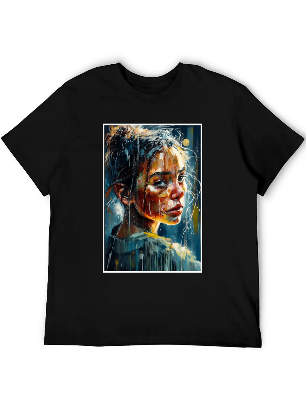 Abstract Sad Girl Unhappy People Sadness Casual Graphic T-Shirt – Simple And Comfortable Daily Wear