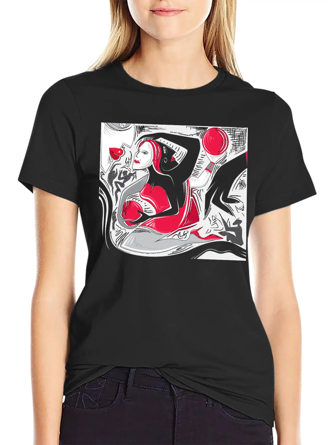 Abstract Woman Art Essential Cotton Tee For Daily Outfits – Unisex Style