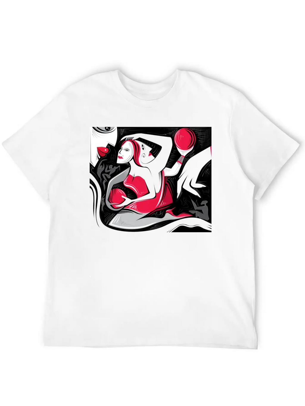 Abstract Woman Art Essential Cotton Tee For Daily Outfits – Unisex Style