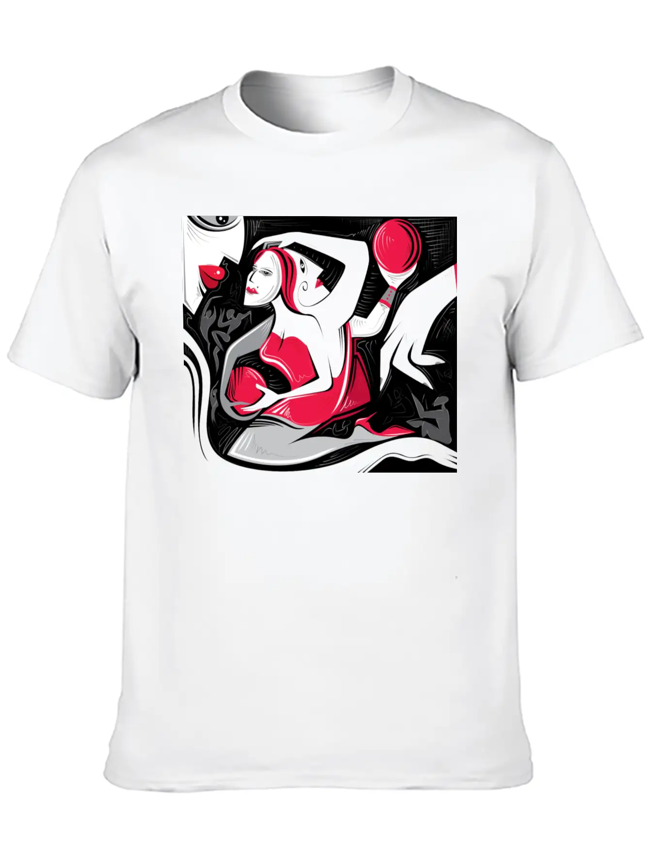 Abstract Woman Art Essential Cotton Tee For Daily Outfits – Unisex Style