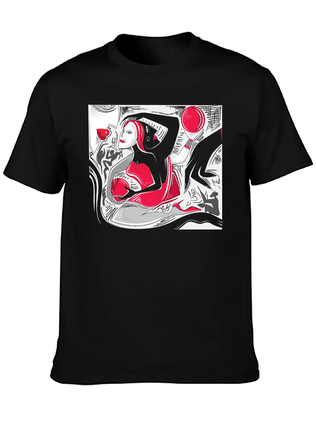 Abstract Woman Art Essential Cotton Tee For Daily Outfits – Unisex Style