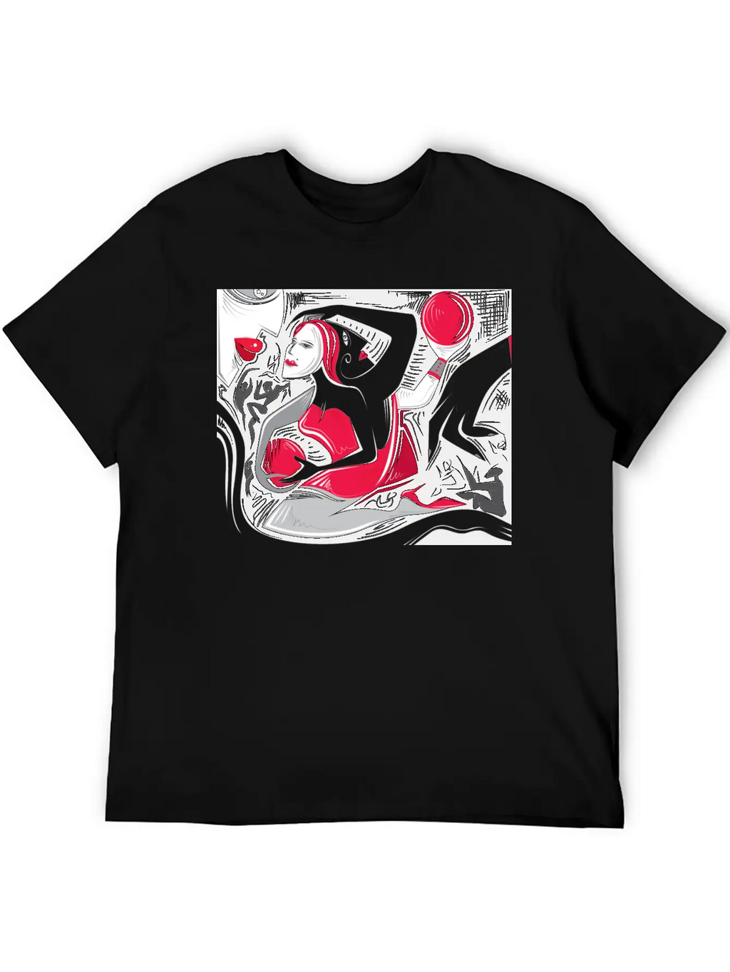 Abstract Woman Art Essential Cotton Tee For Daily Outfits – Unisex Style