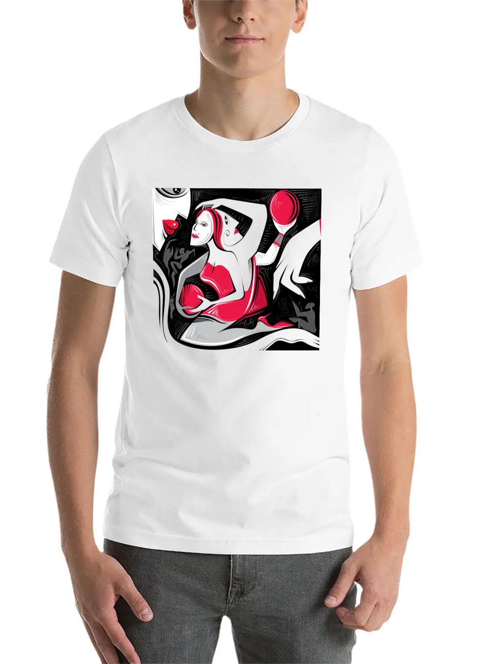 Abstract Woman Art Essential Cotton Tee For Daily Outfits – Unisex Style