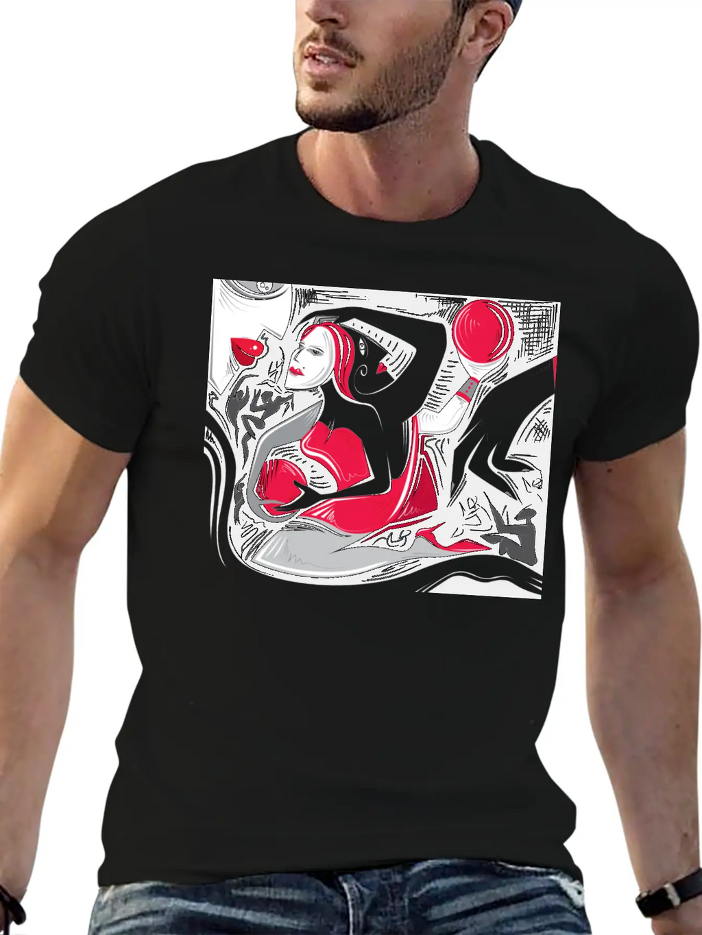 Abstract Woman Art Essential Cotton Tee For Daily Outfits – Unisex Style