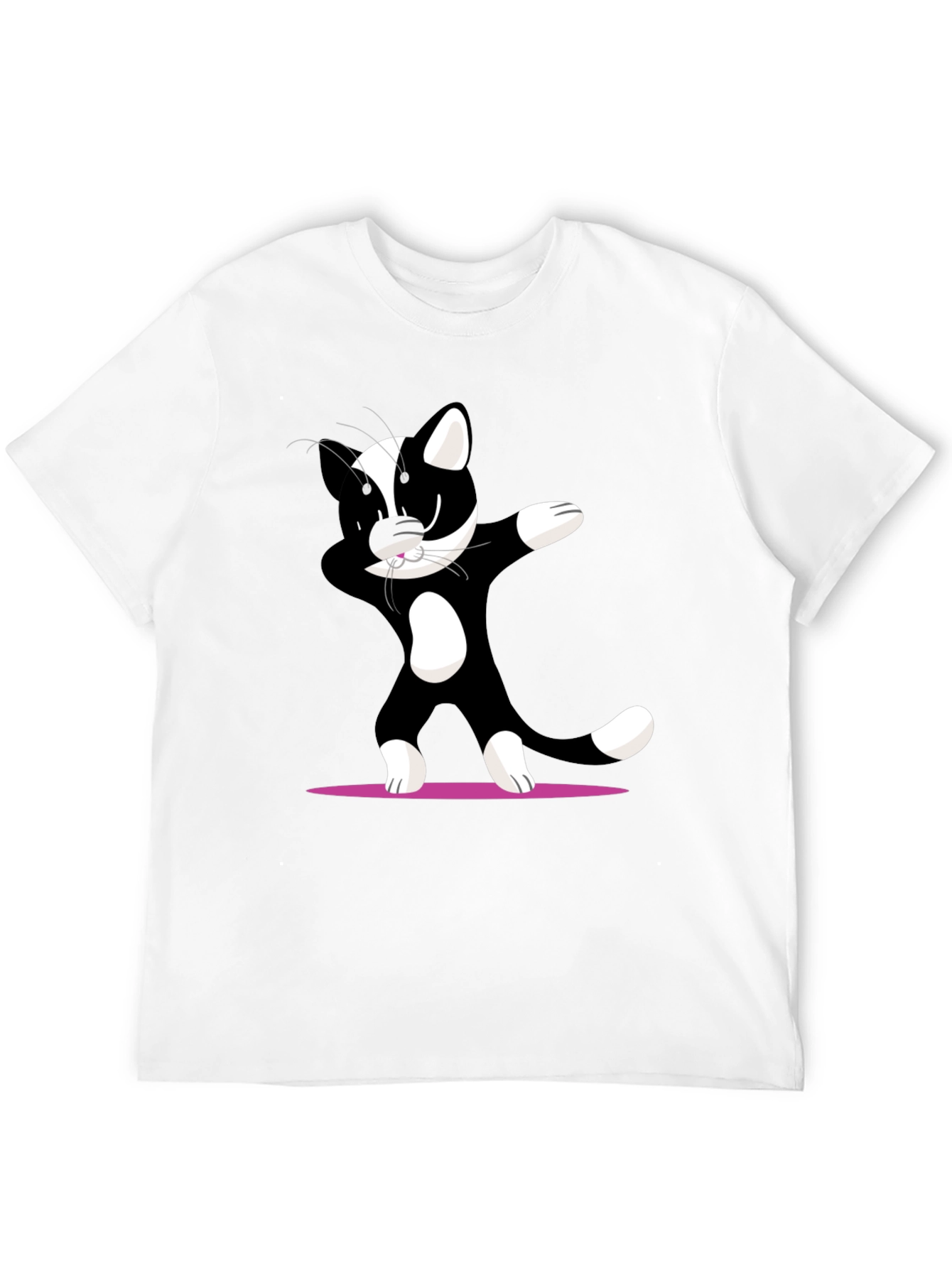 Dabbing Cat Graphic T-Shirt - Cool Black Tee
