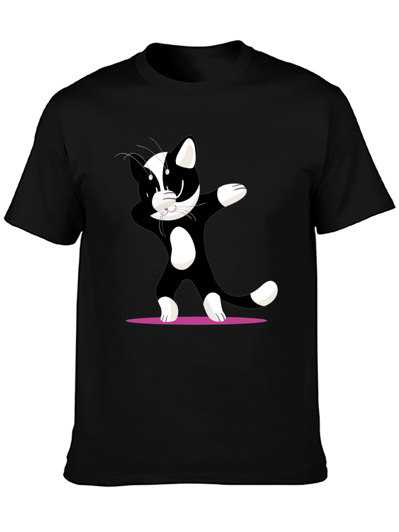 Dabbing Cat Graphic T-Shirt - Cool Black Tee
