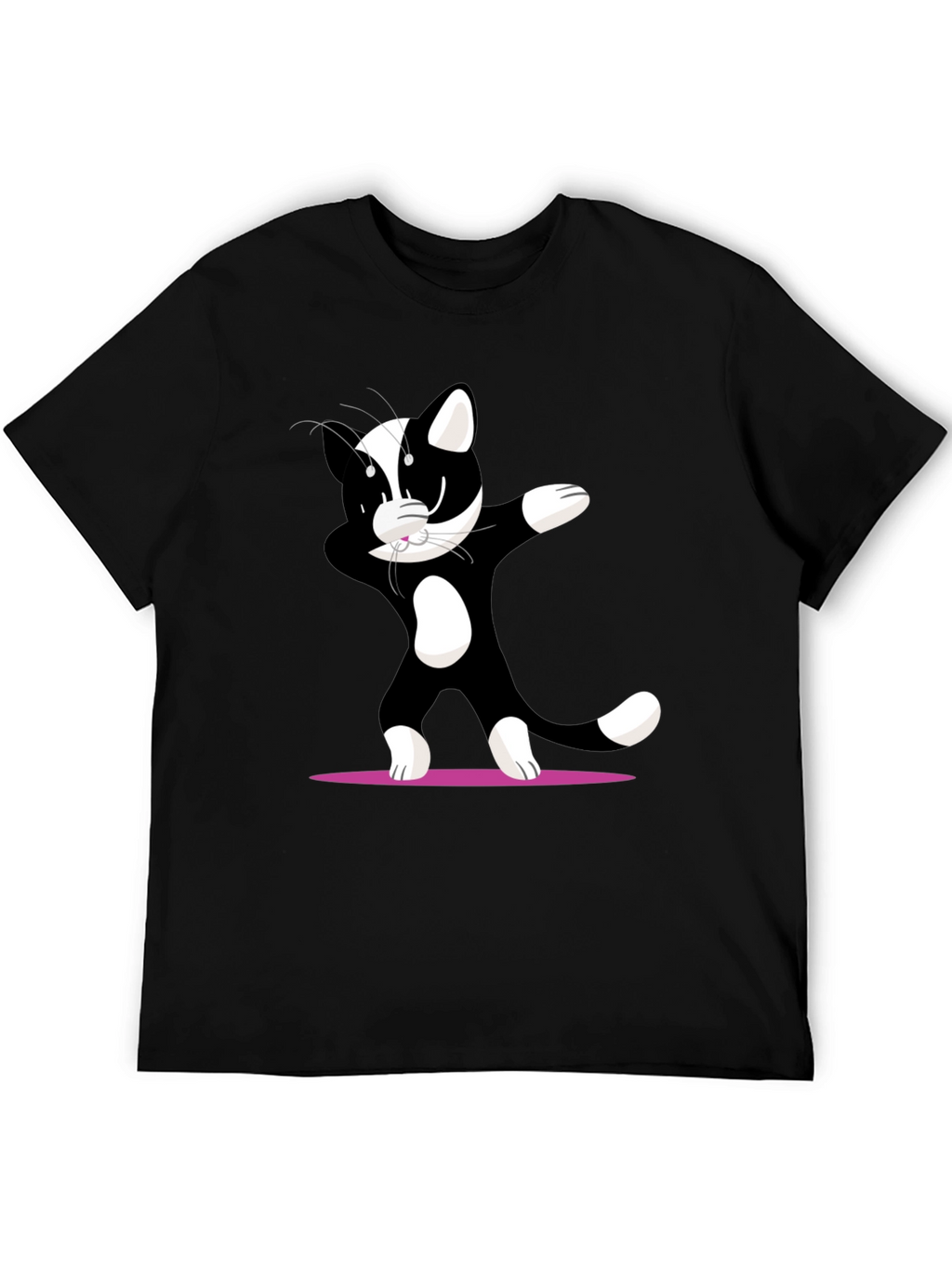 Dabbing Cat Graphic T-Shirt - Cool Black Tee