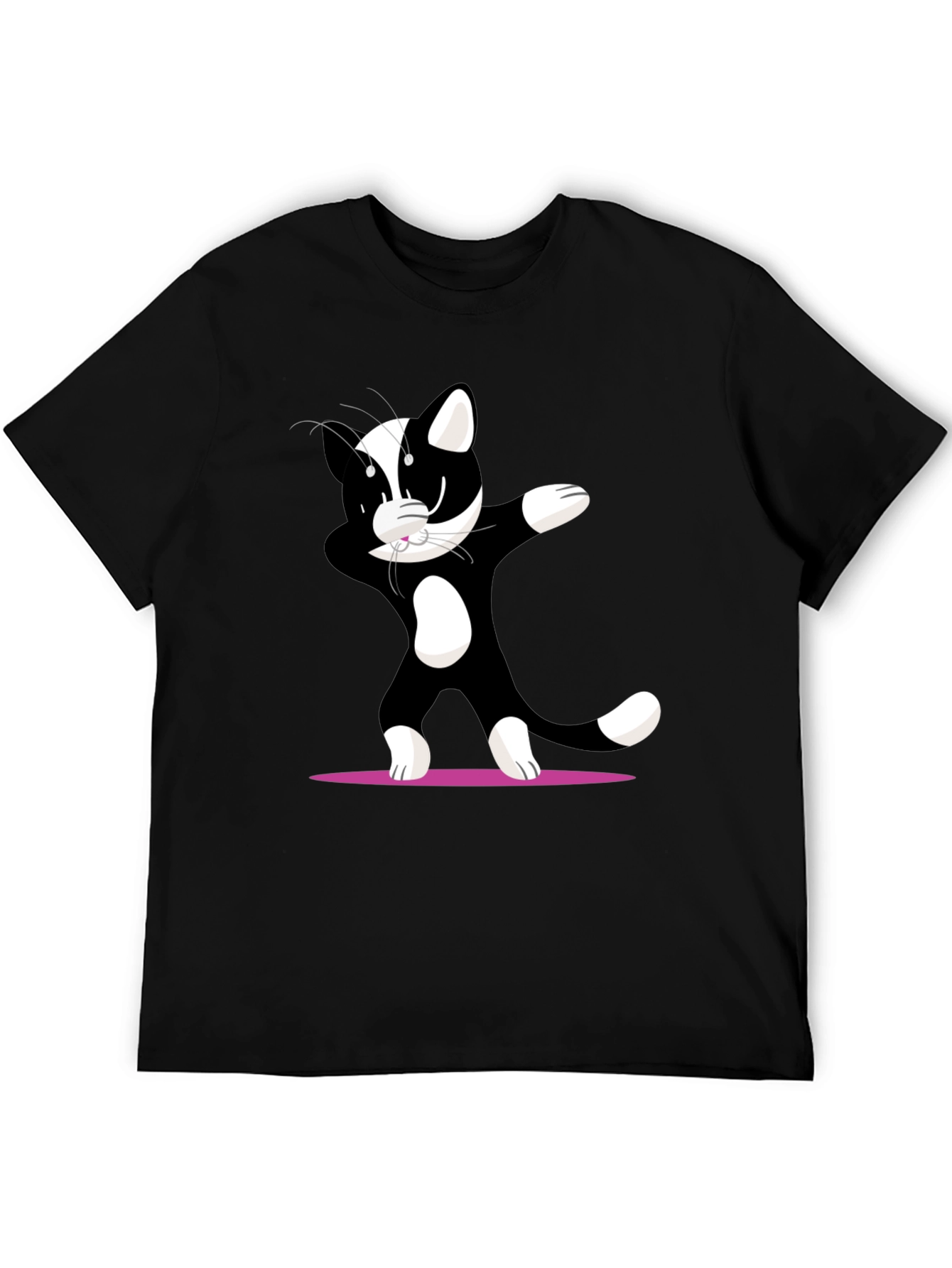 Dabbing Cat Graphic T-Shirt - Cool Black Tee