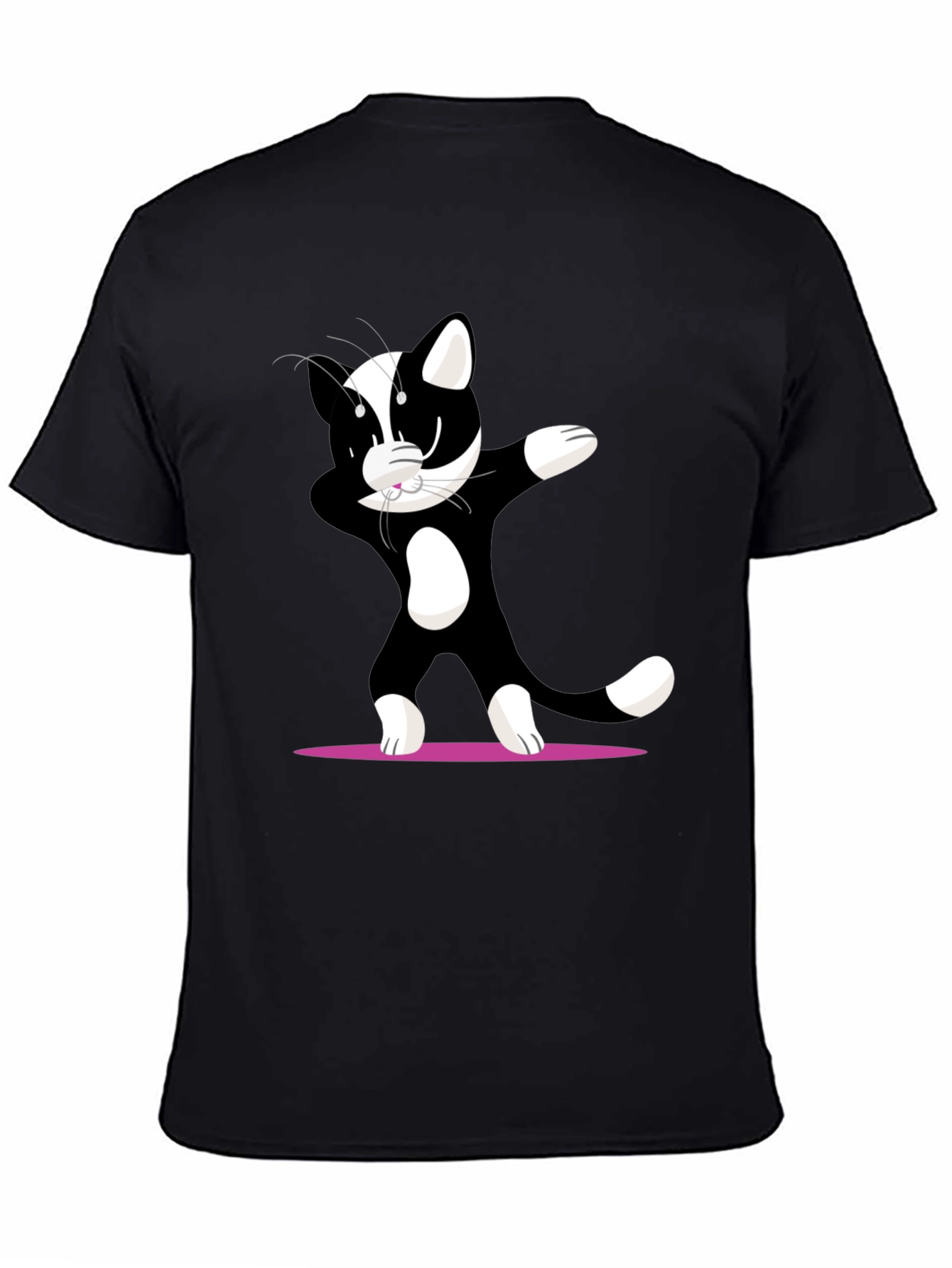 Dabbing Cat Graphic T-Shirt - Cool Black Tee