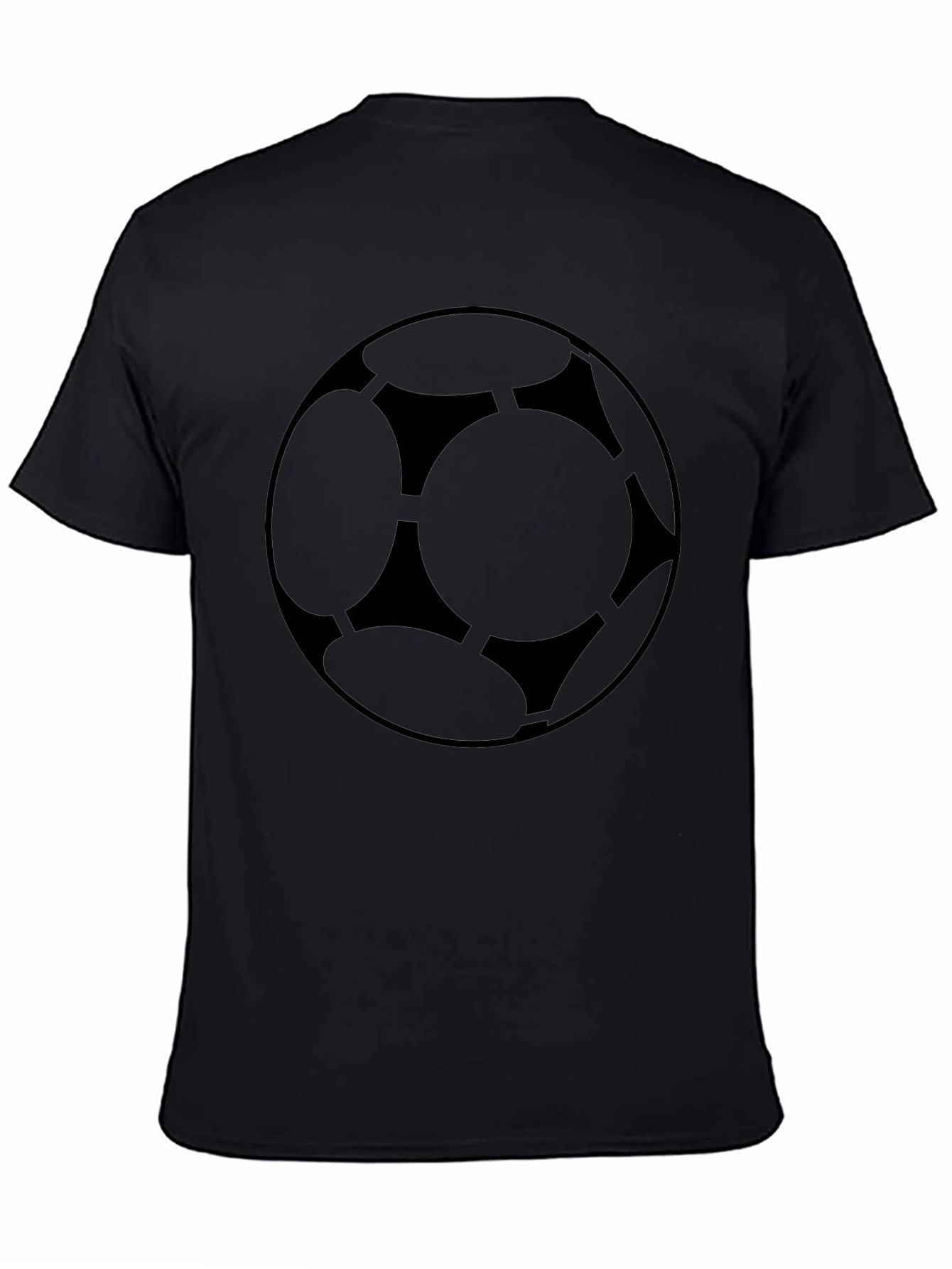 Black Soccer Ball Graphic Tee - Sporty Casual Style